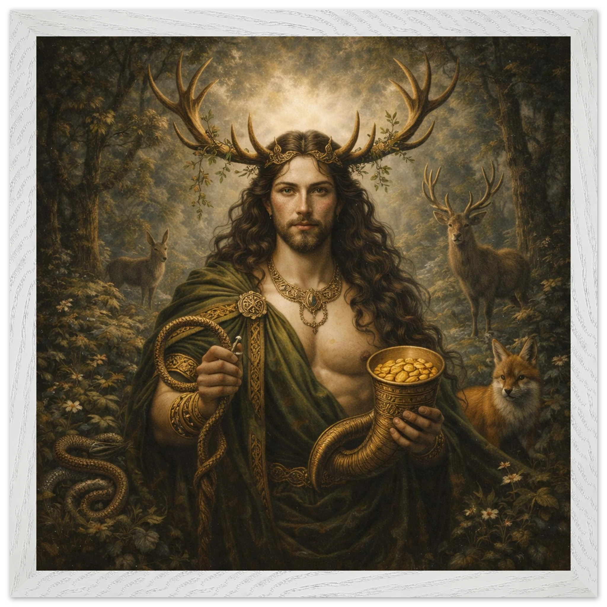 Cernunnos – Mythologie Fine Art Print mit Rahmen | babasan