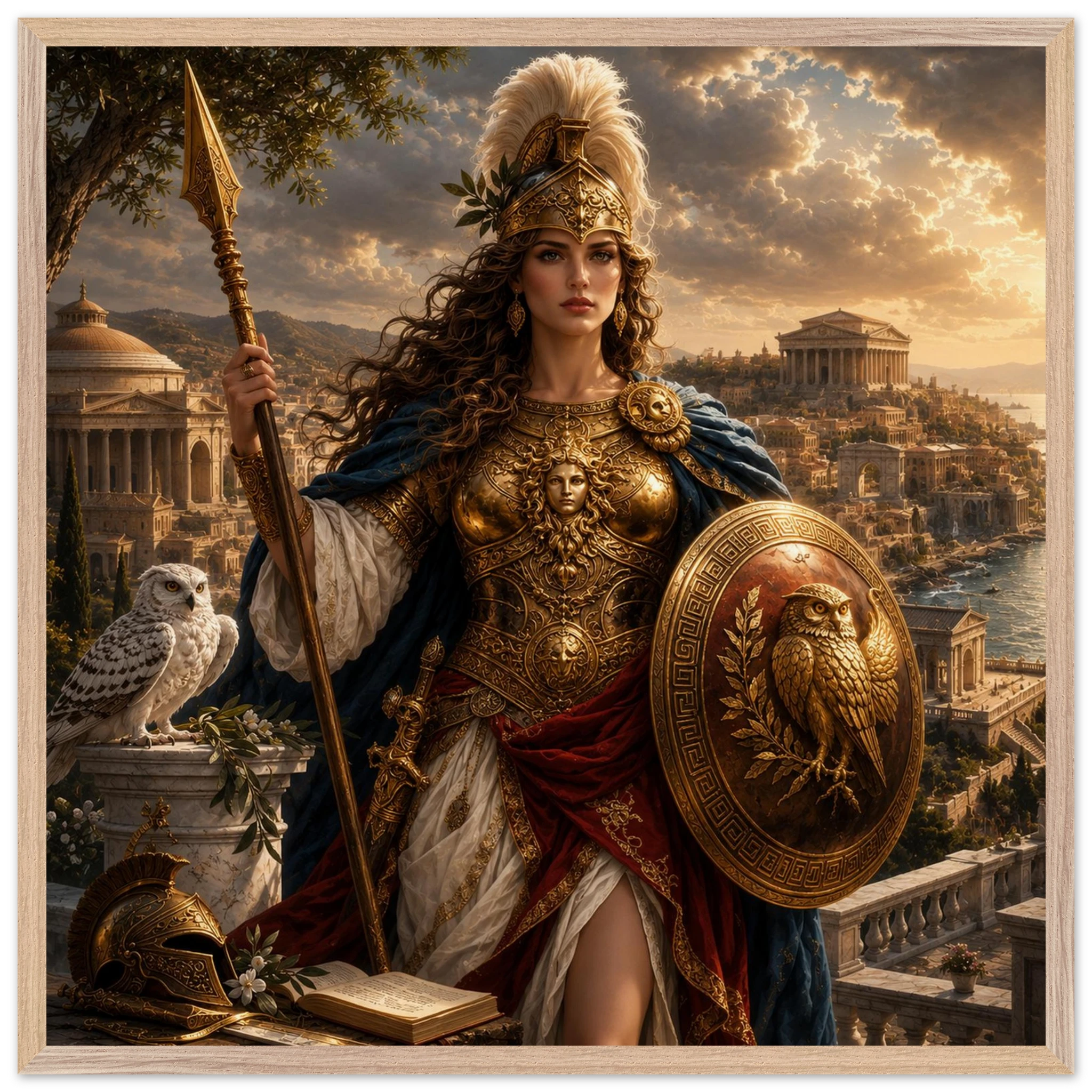 Minerva – Mythologie Fine Art Print mit Rahmen | babasan