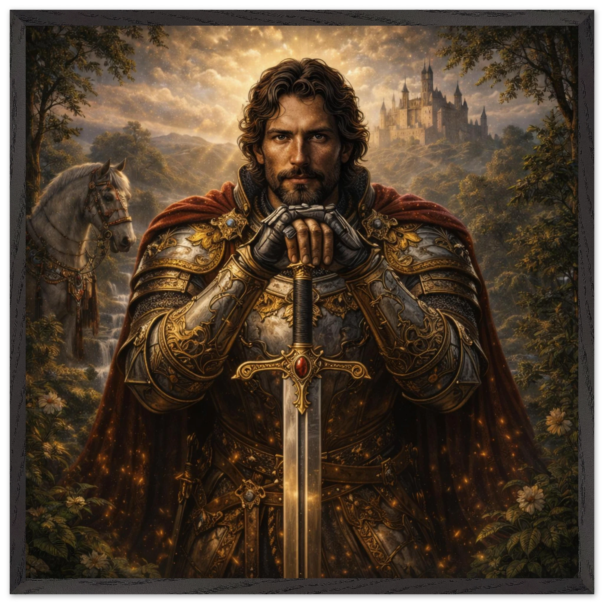 Lancelot – Mythologie Fine Art Print mit Rahmen | babasan