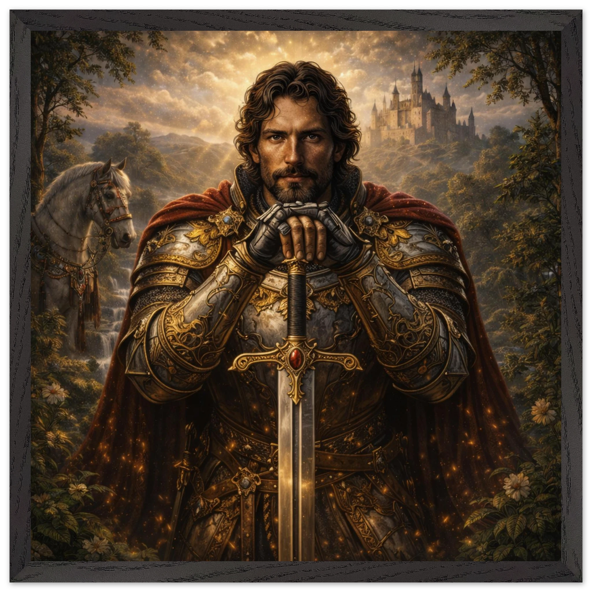 Lancelot – Mythologie Fine Art Print mit Rahmen | babasan