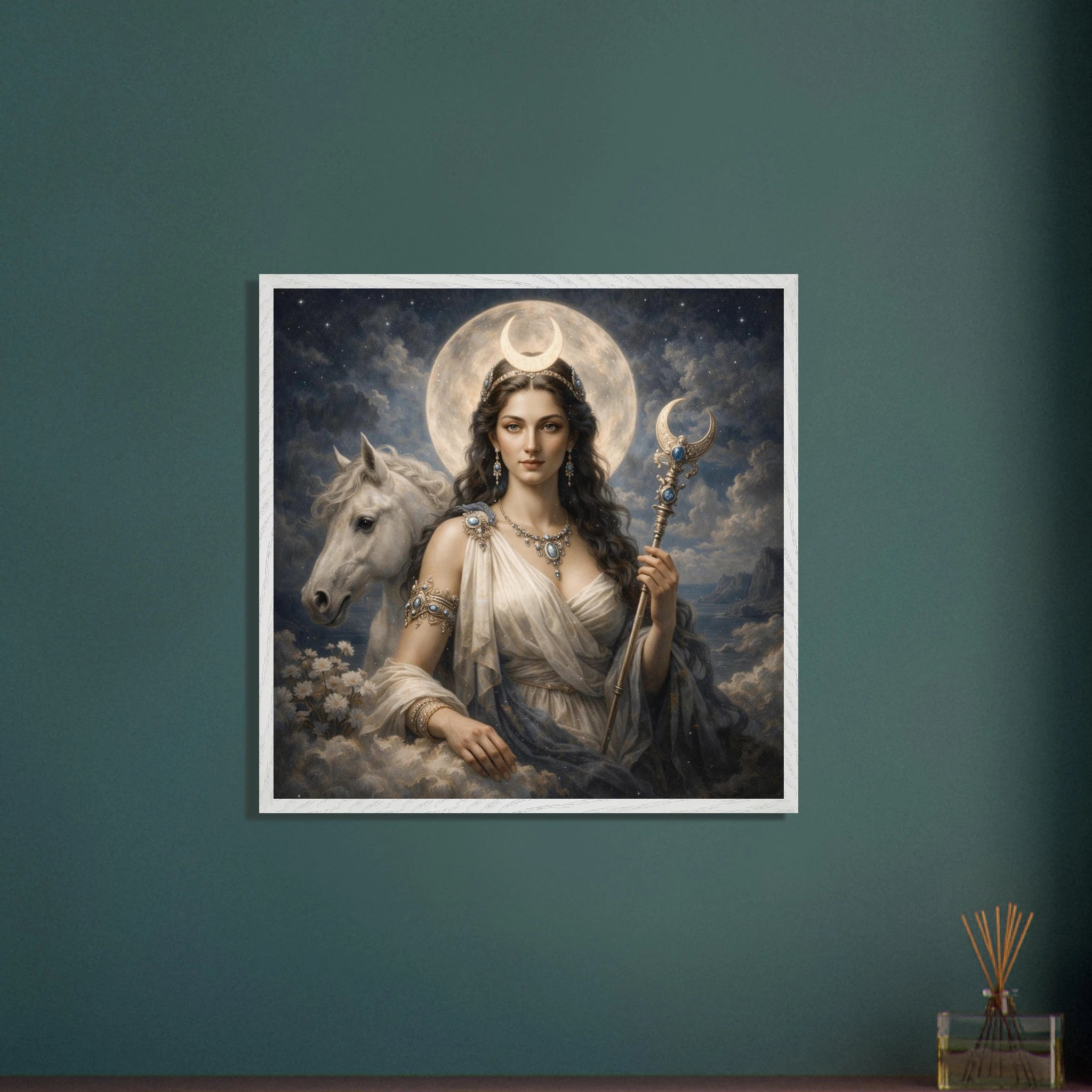 Luna – Mythologie Fine Art Print mit Rahmen | babasan