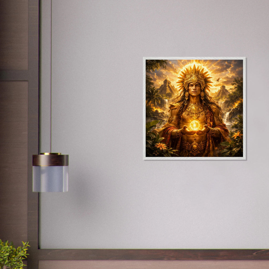 Kinich Ahau – Mythologie Fine Art Print mit Rahmen | babasan