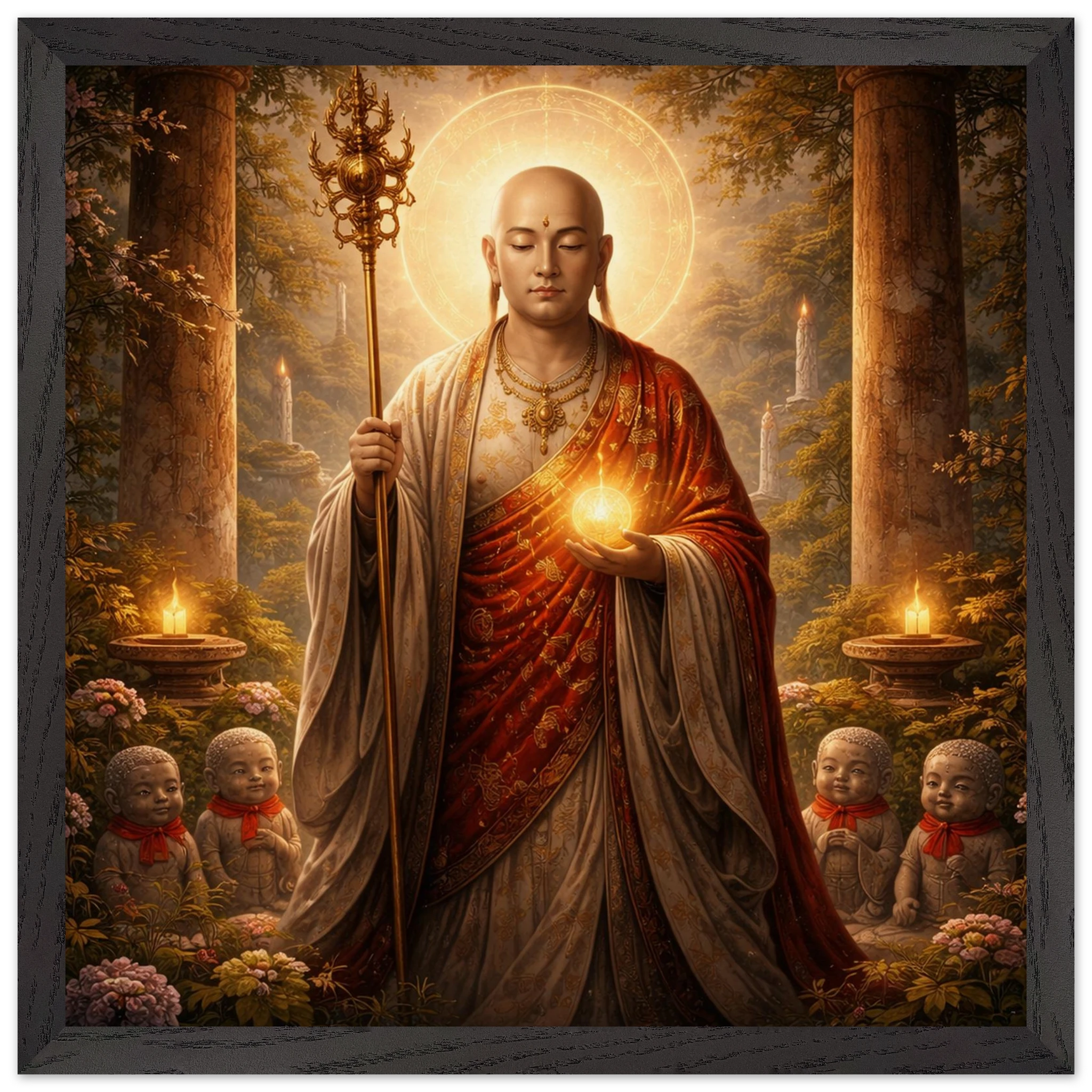 Jizō – Mythologie Fine Art Print mit Rahmen | babasan