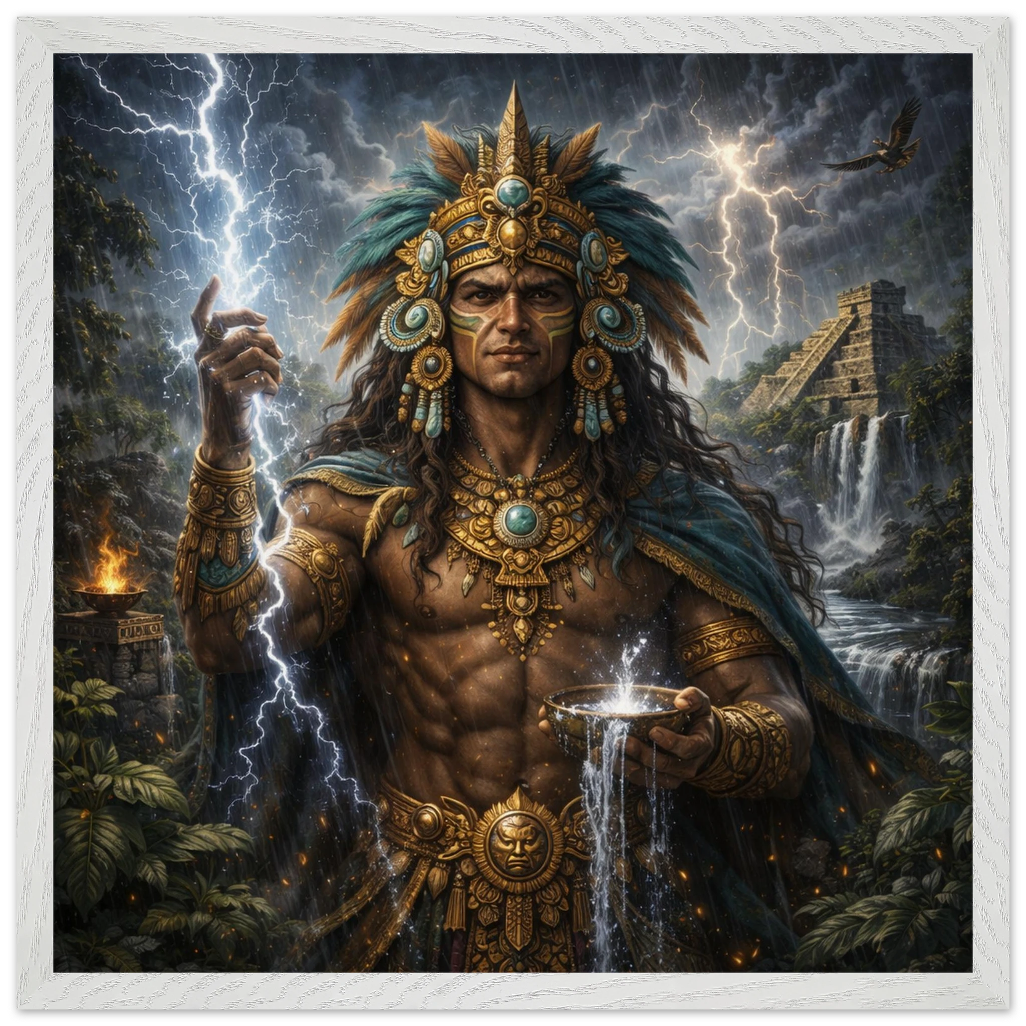 Chaac – Mythologie Fine Art Print mit Rahmen | babasan
