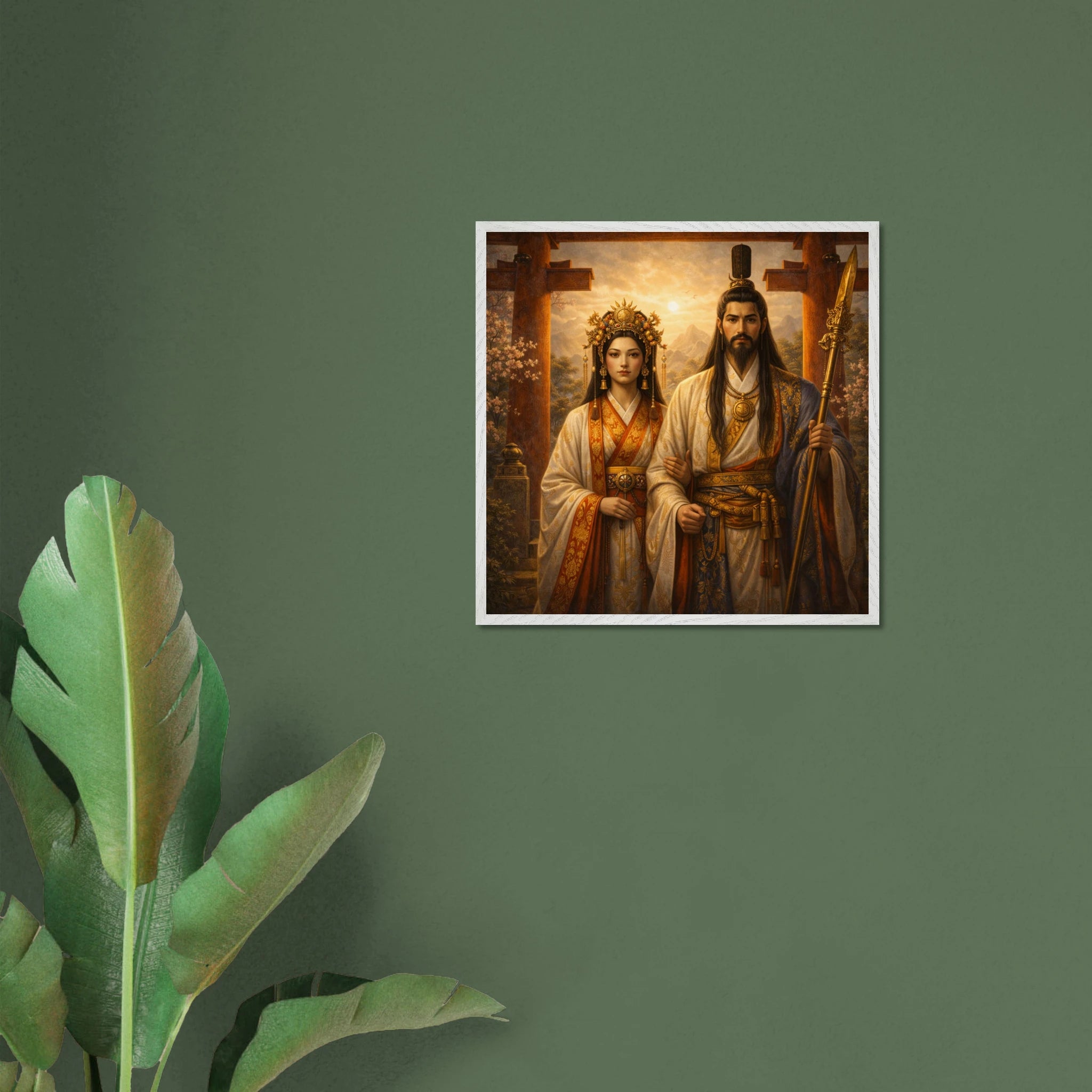 Izanagi Izanami – Mythologie Fine Art Print mit Rahmen | babasan