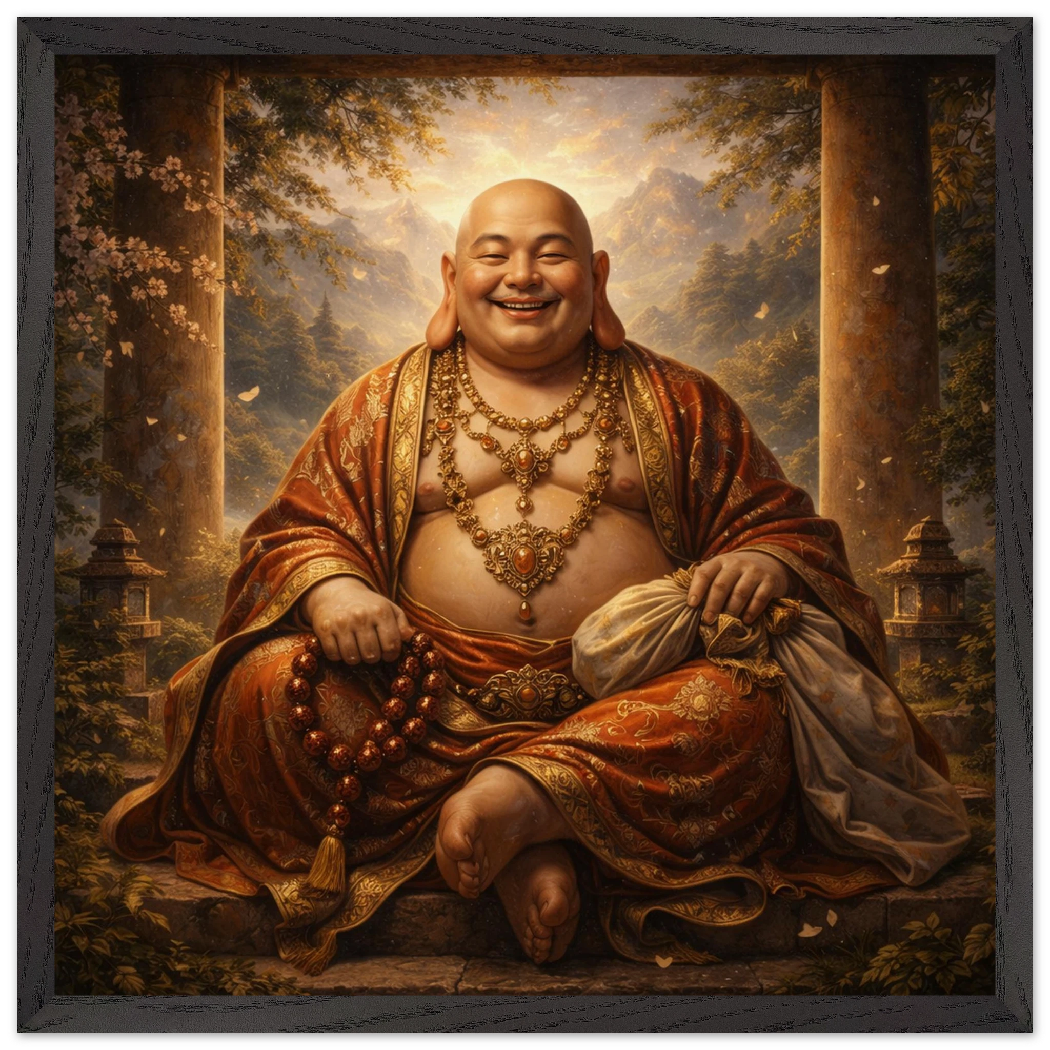 Hotei – Mythologie Fine Art Print mit Rahmen | babasan