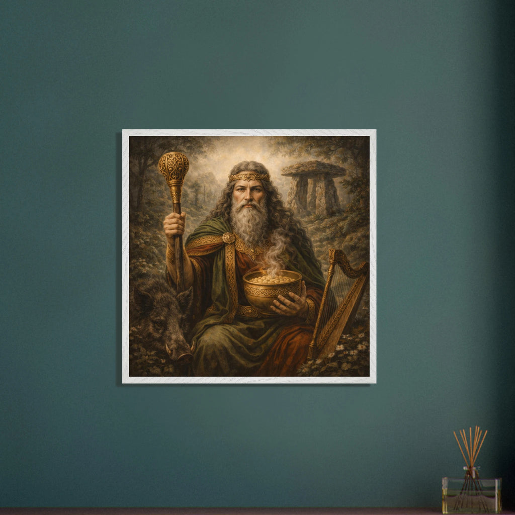Dagda – Mythologie Fine Art Print mit Rahmen | babasan