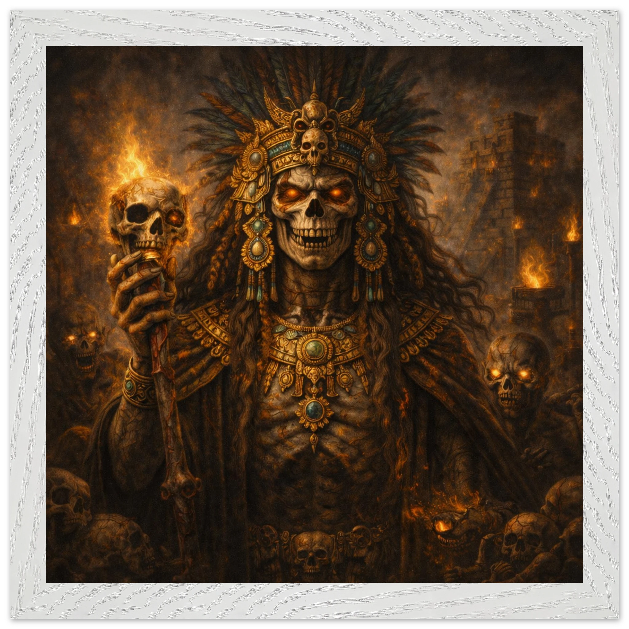 Ah Puch – Mythologie Fine Art Print mit Rahmen | babasan