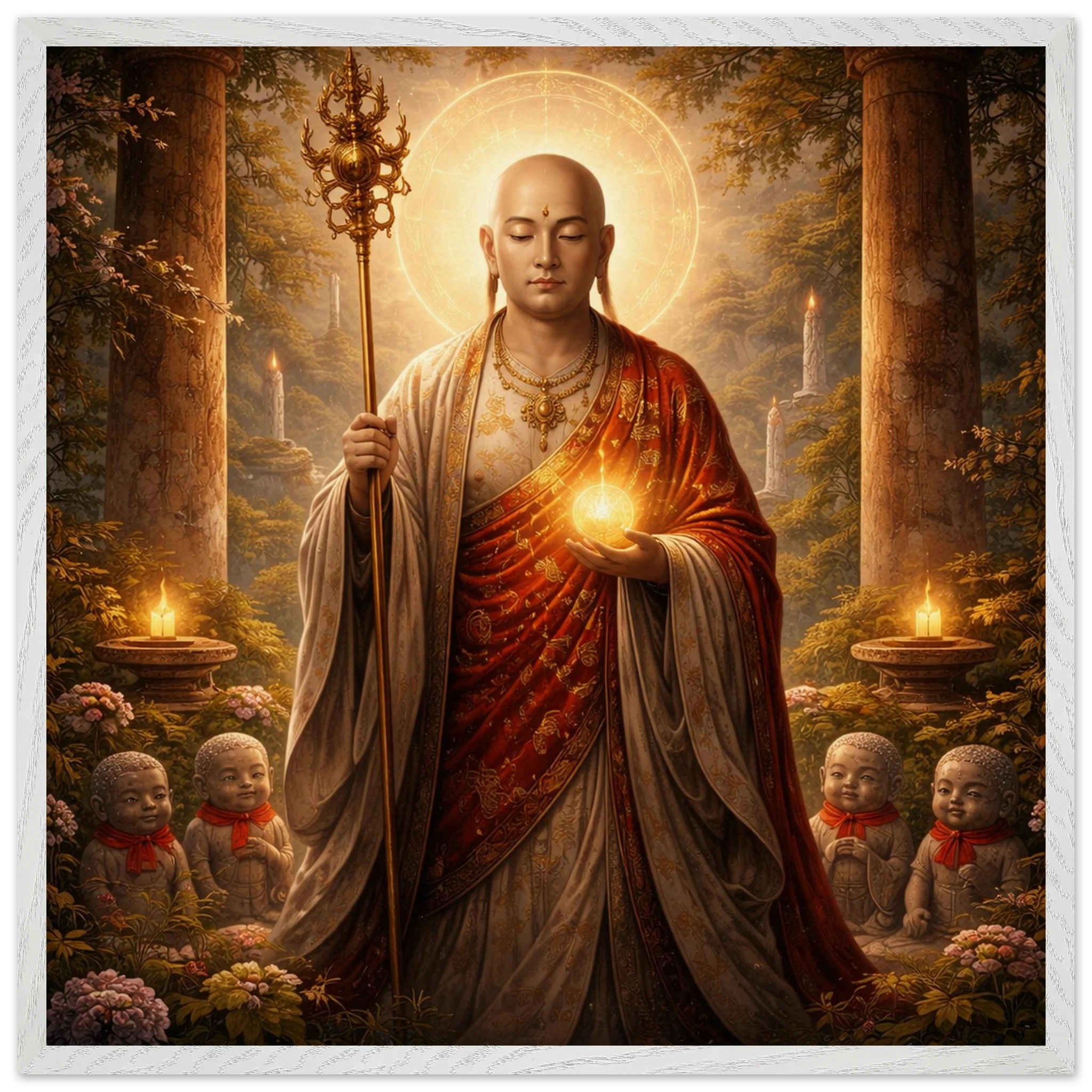 Jizō – Mythologie Fine Art Print mit Rahmen | babasan