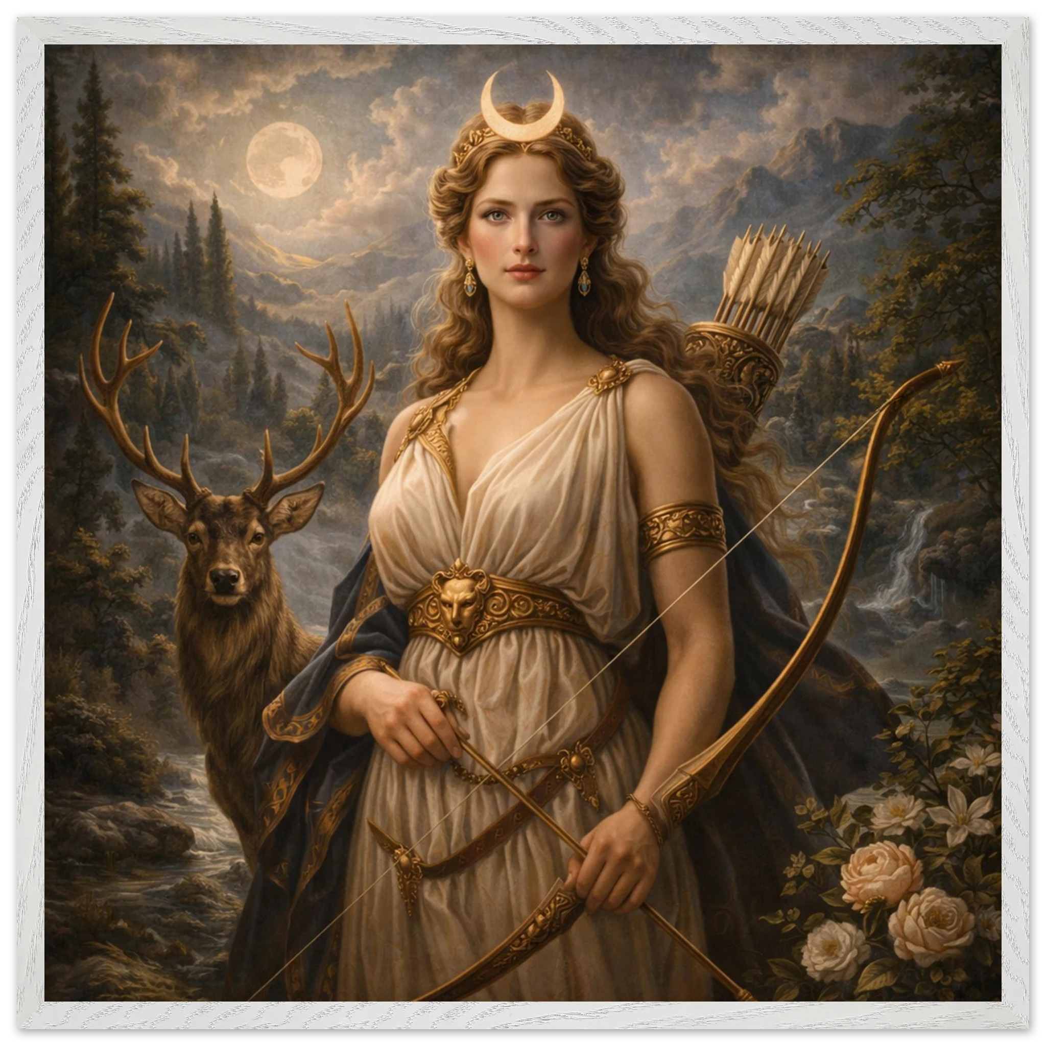 Diana – Mythologie Fine Art Print mit Rahmen | babasan