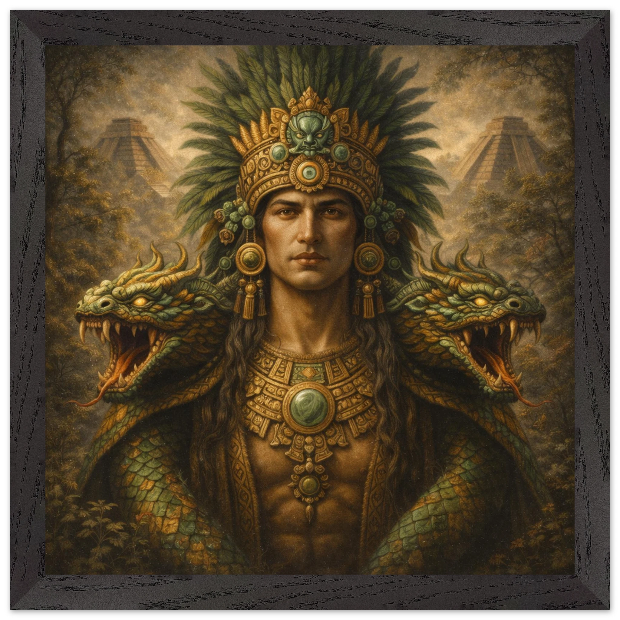 Kukulkan – Mythologie Fine Art Print mit Rahmen | babasan