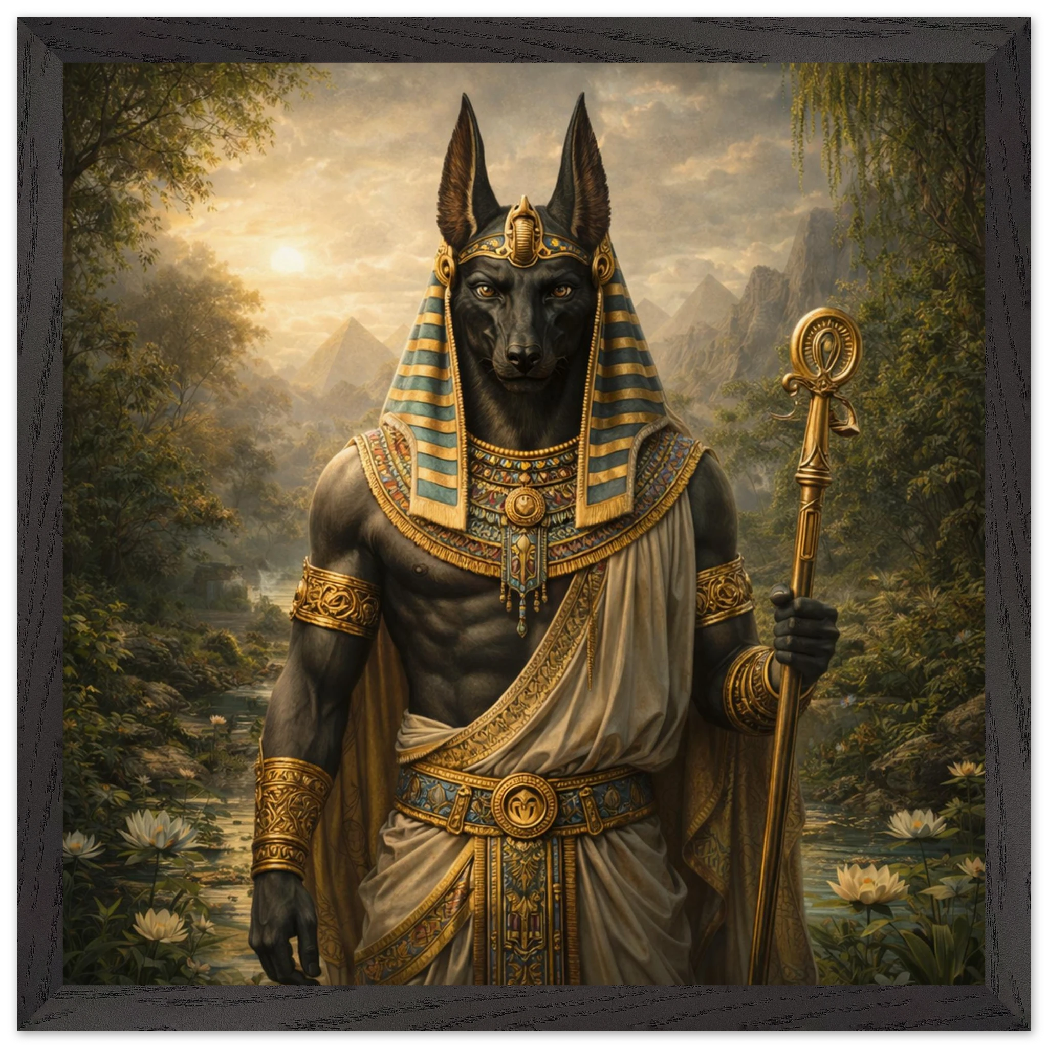 Anubis – Mythologie Fine Art Print mit Rahmen | babasan