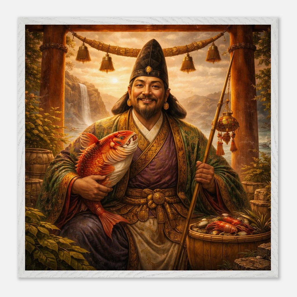 Ebisu – Mythologie Fine Art Print mit Rahmen | babasan