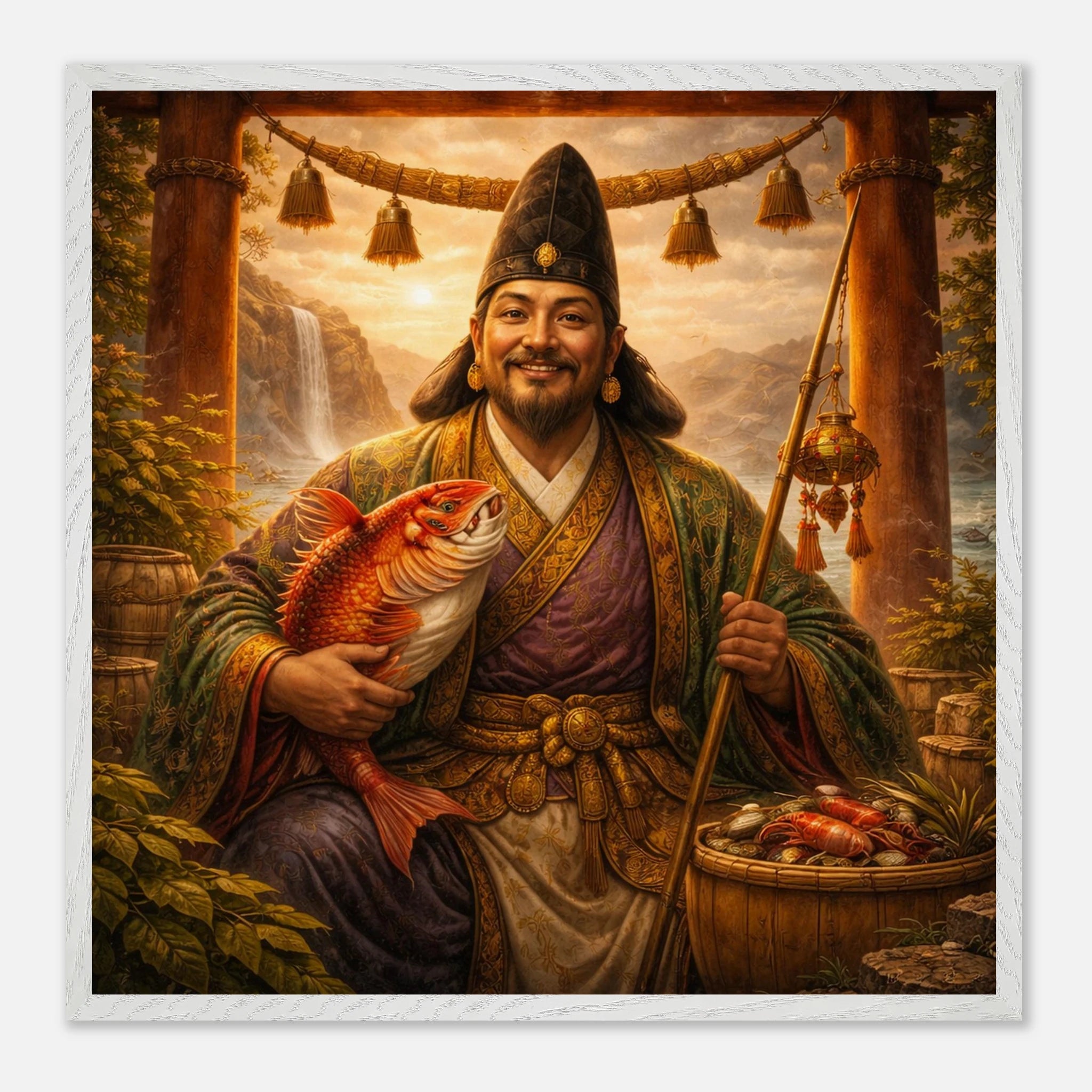 Ebisu – Mythologie Fine Art Print mit Rahmen | babasan