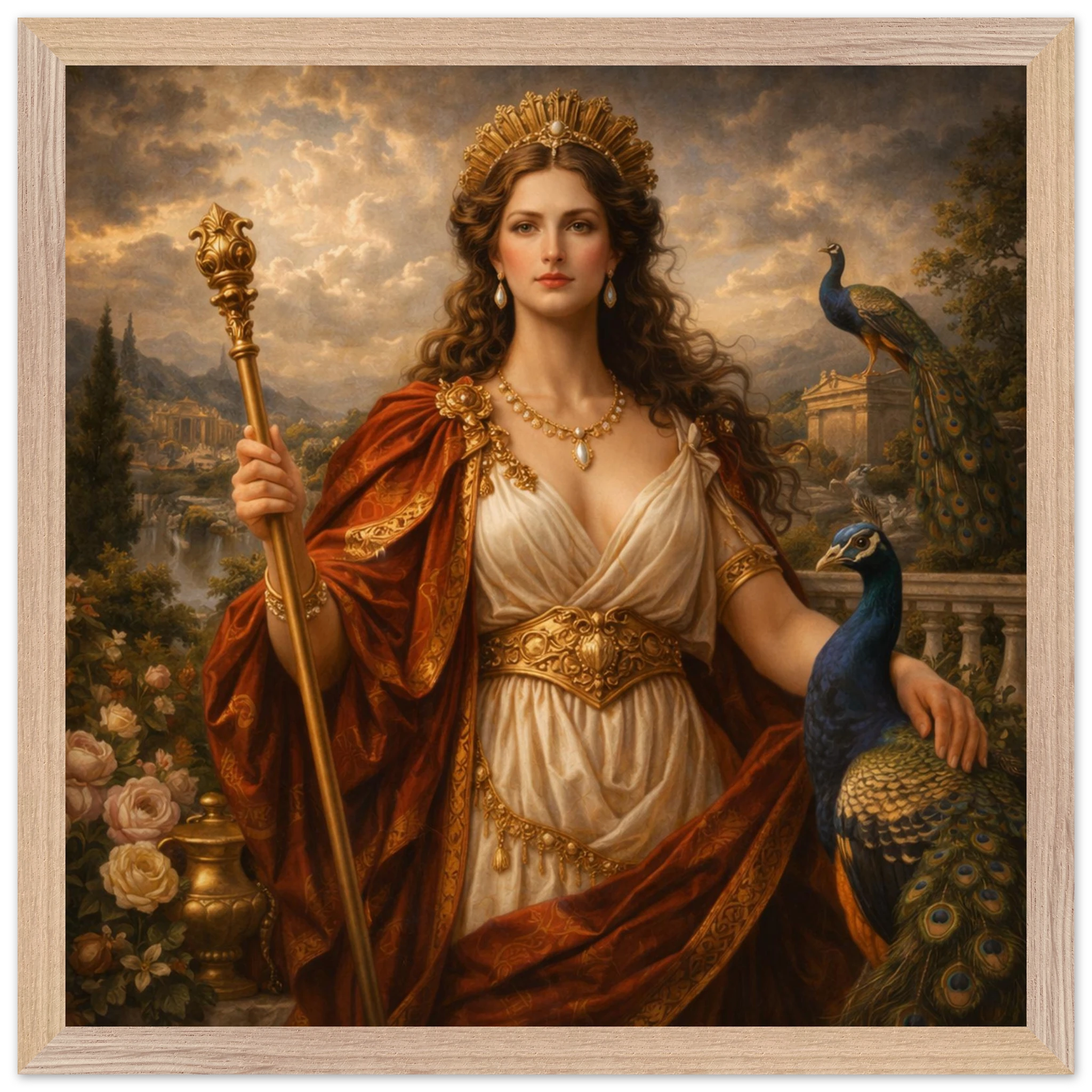 Juno – Mythologie Fine Art Print mit Rahmen | babasan