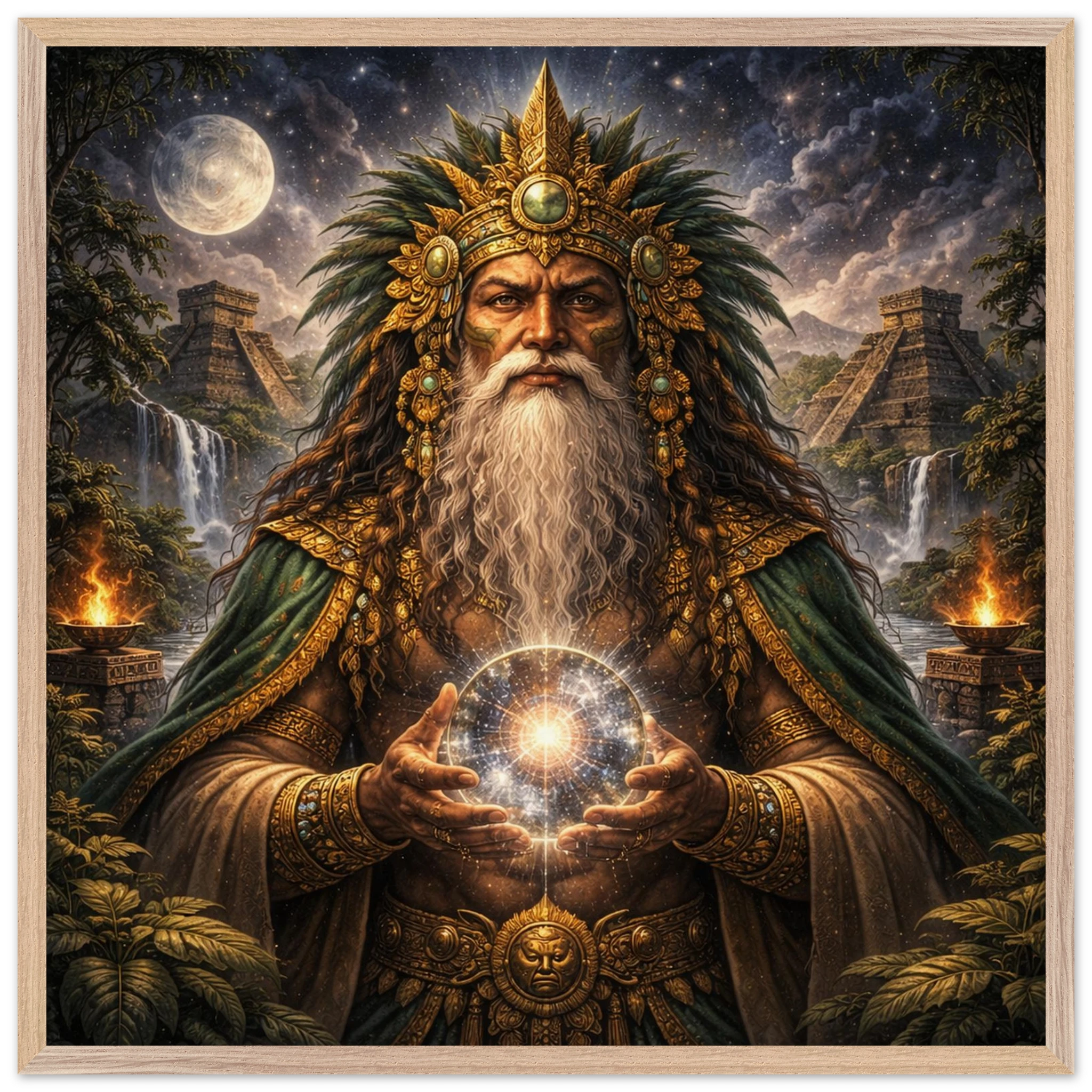 Itzamna – Mythologie Fine Art Print mit Rahmen | babasan