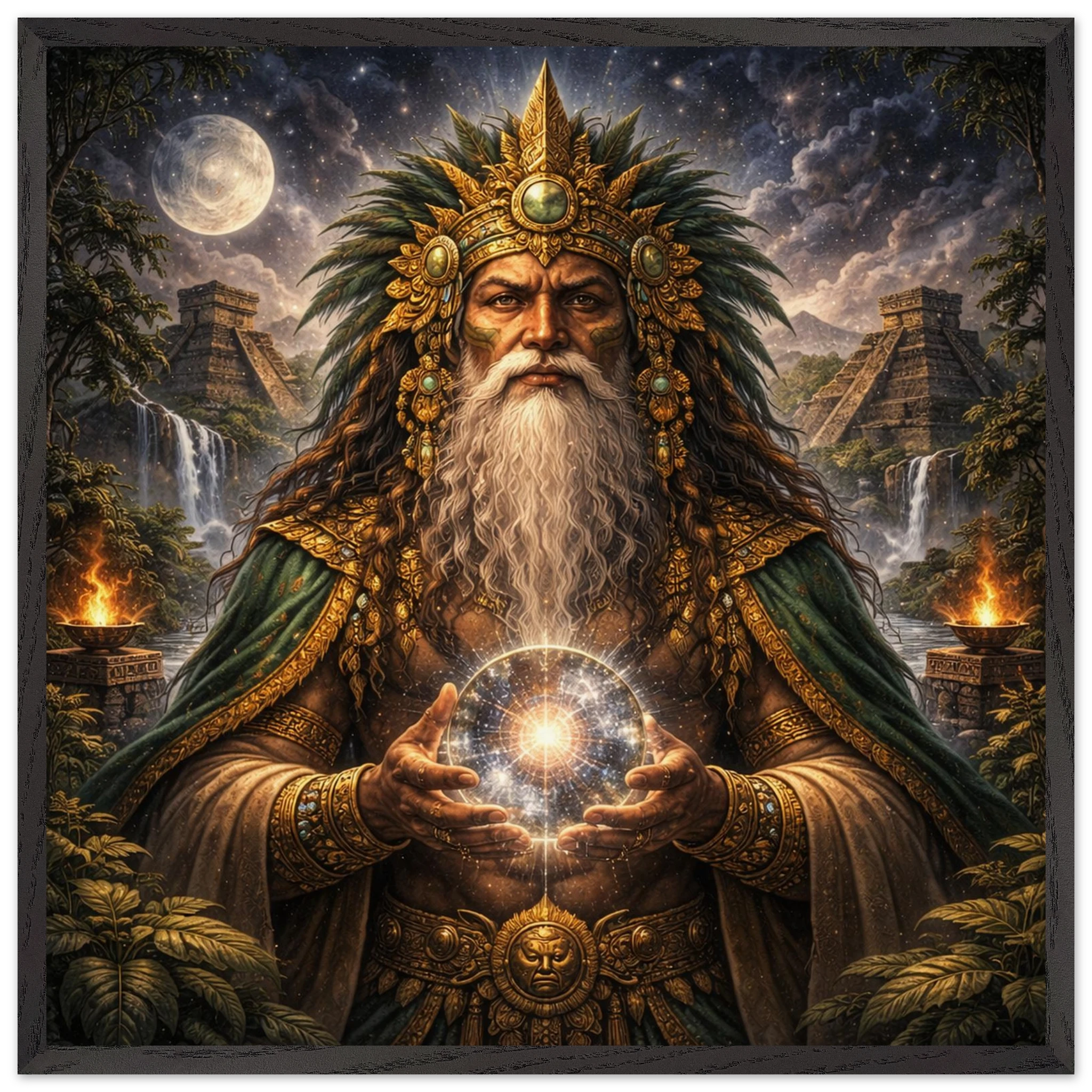 Itzamna – Mythologie Fine Art Print mit Rahmen | babasan
