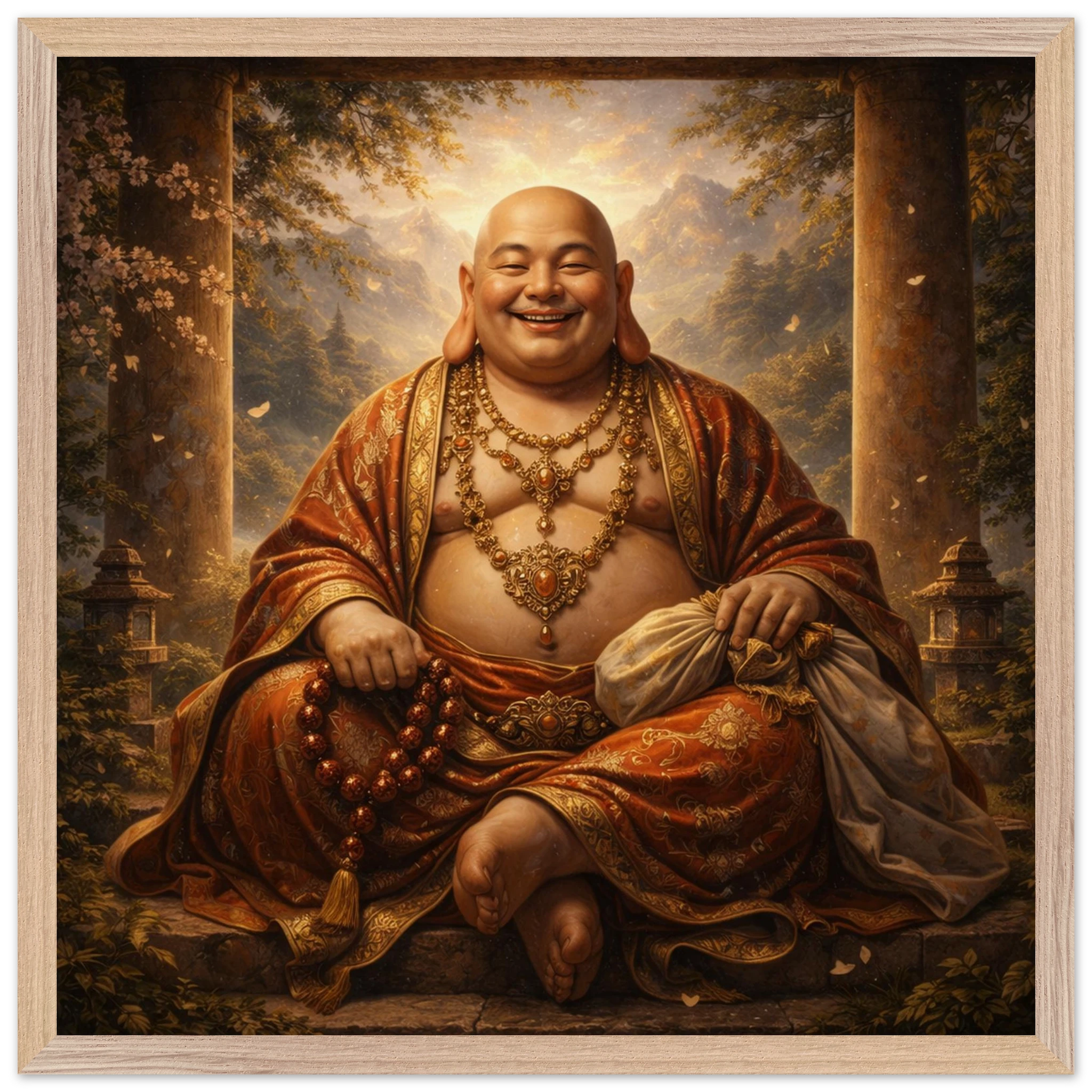 Hotei – Mythologie Fine Art Print mit Rahmen | babasan