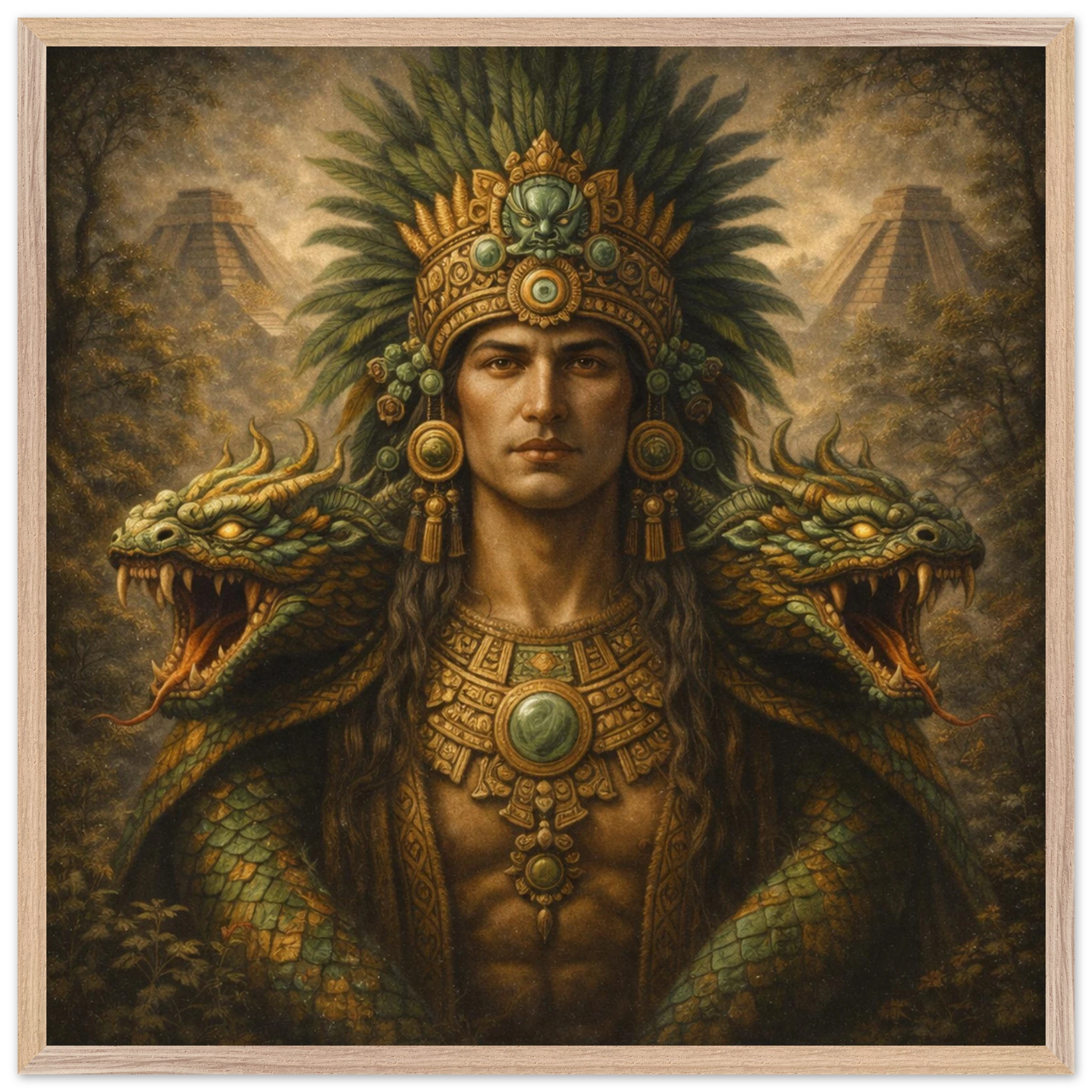 Kukulkan – Mythologie Fine Art Print mit Rahmen | babasan