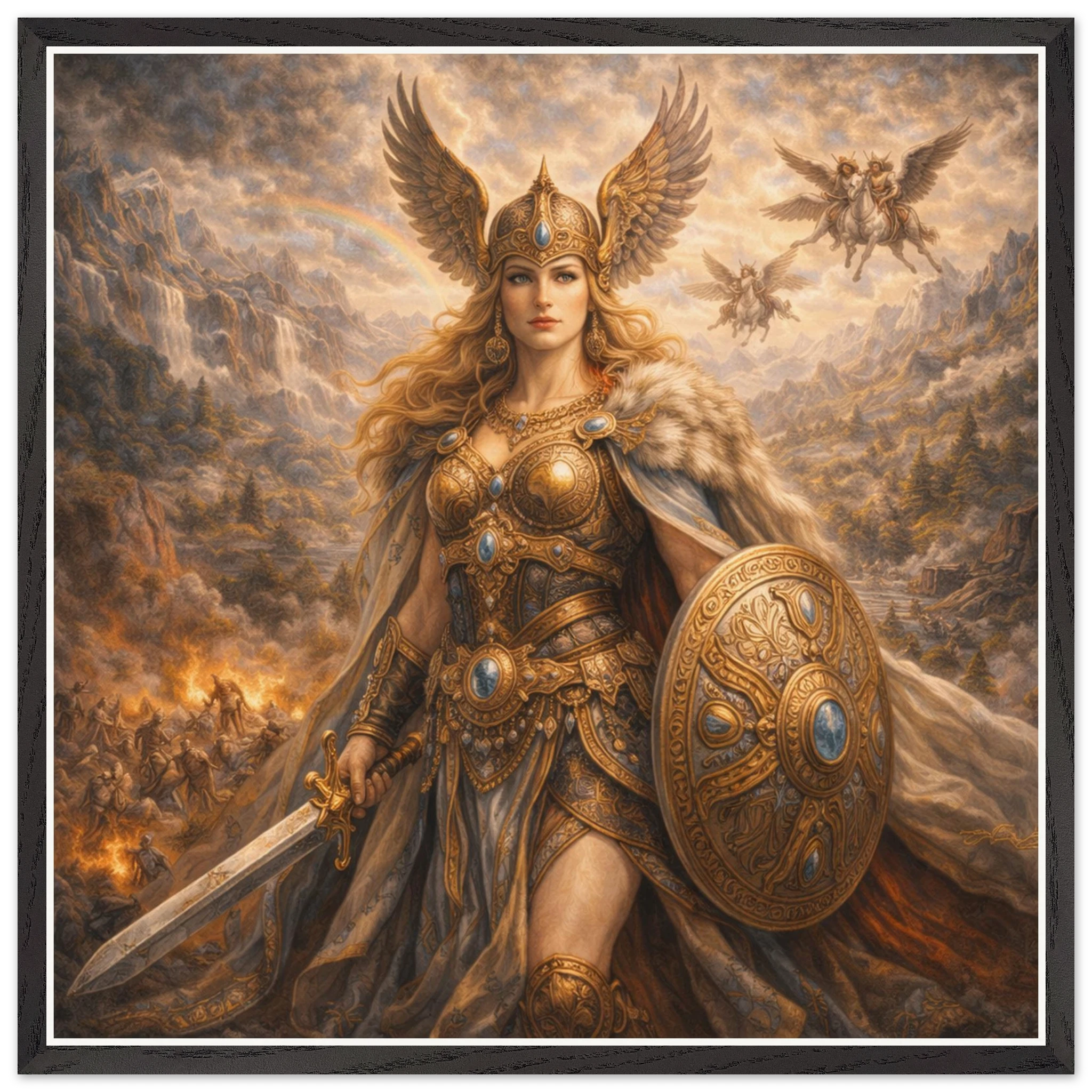 Walküre – Mythologie Fine Art Print mit Rahmen | babasan