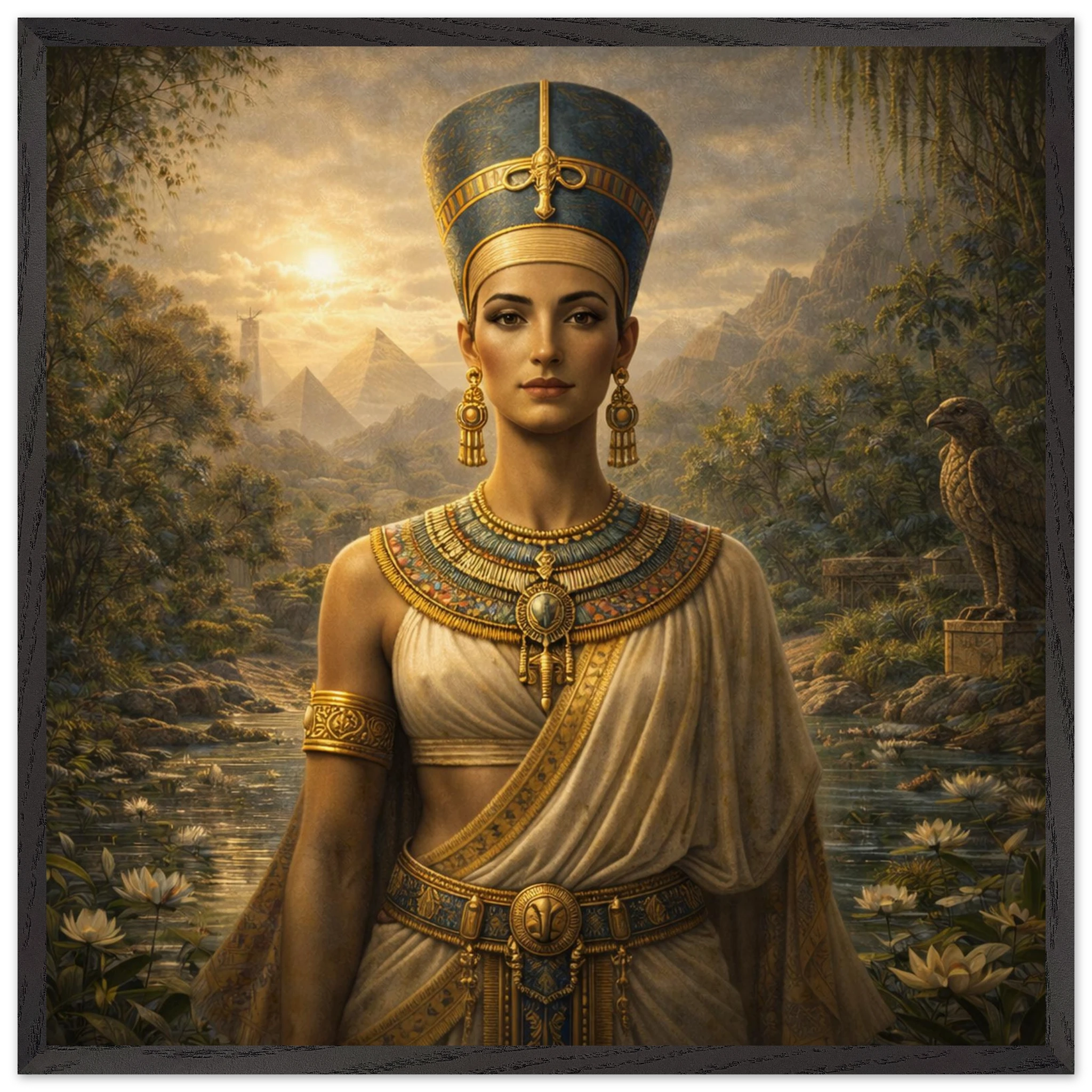 Nofretete – Mythologie Fine Art Print mit Rahmen | babasan