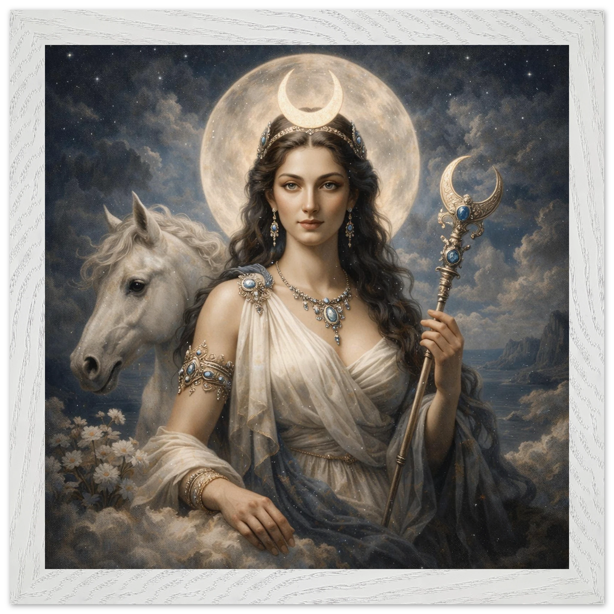 Luna – Mythologie Fine Art Print mit Rahmen | babasan