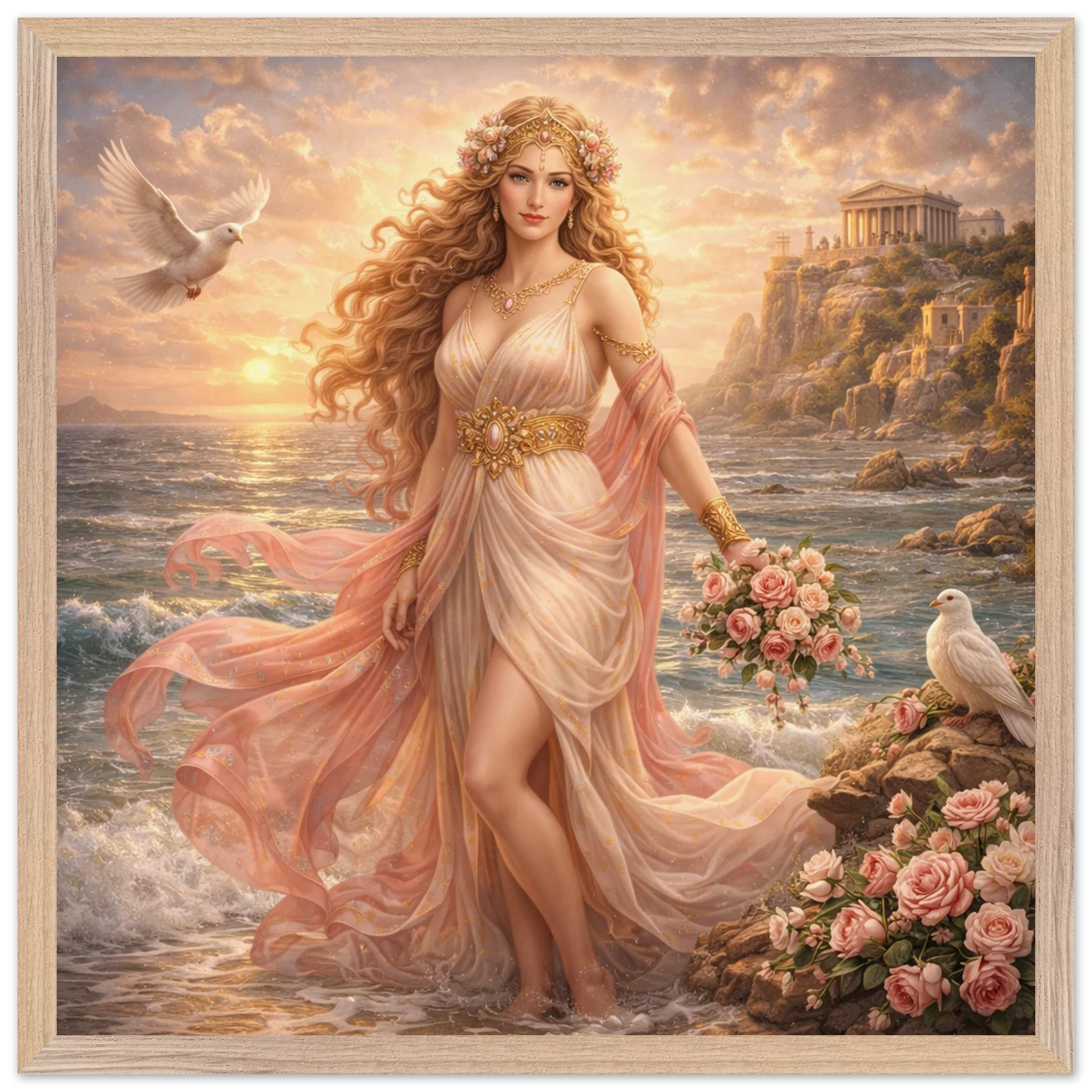Aphrodite – Mythologie Fine Art Print mit Rahmen | babasan