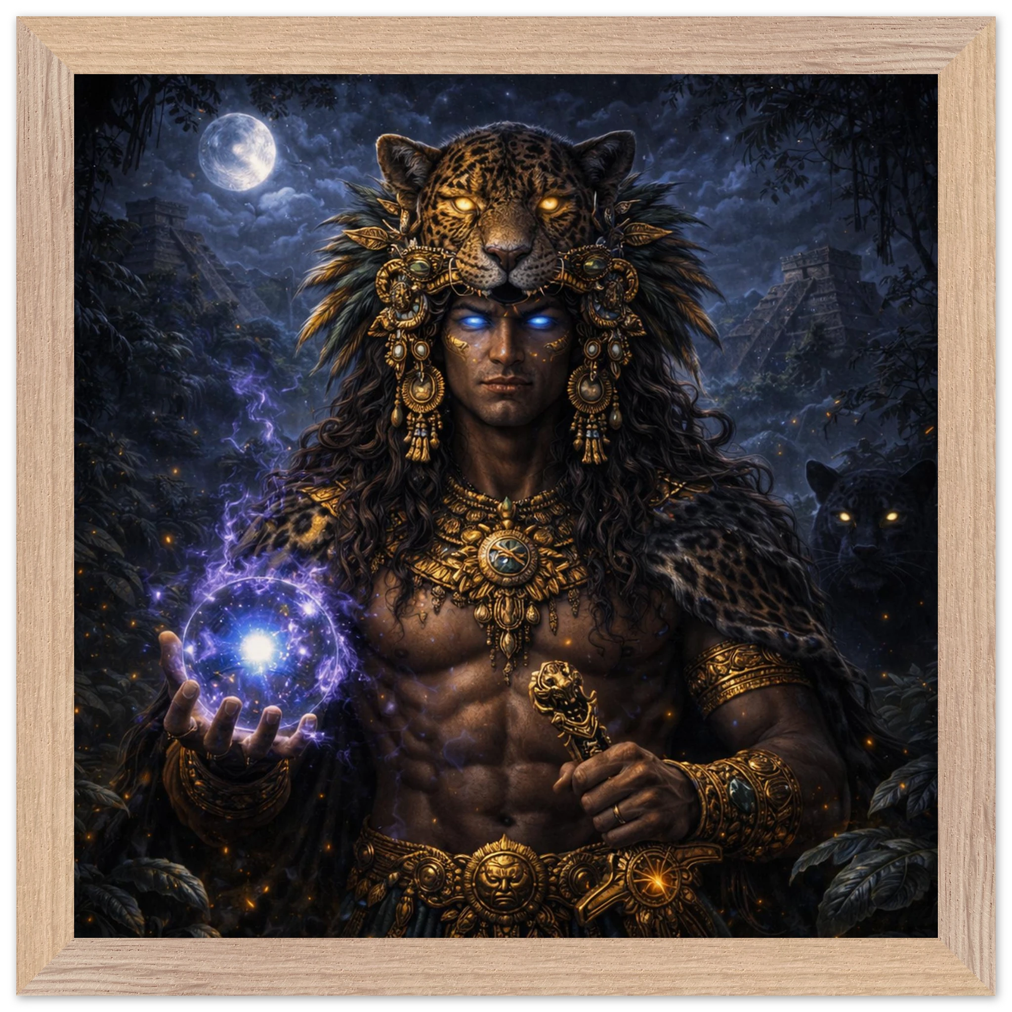 Xbalanque – Mythologie Fine Art Print mit Rahmen | babasan