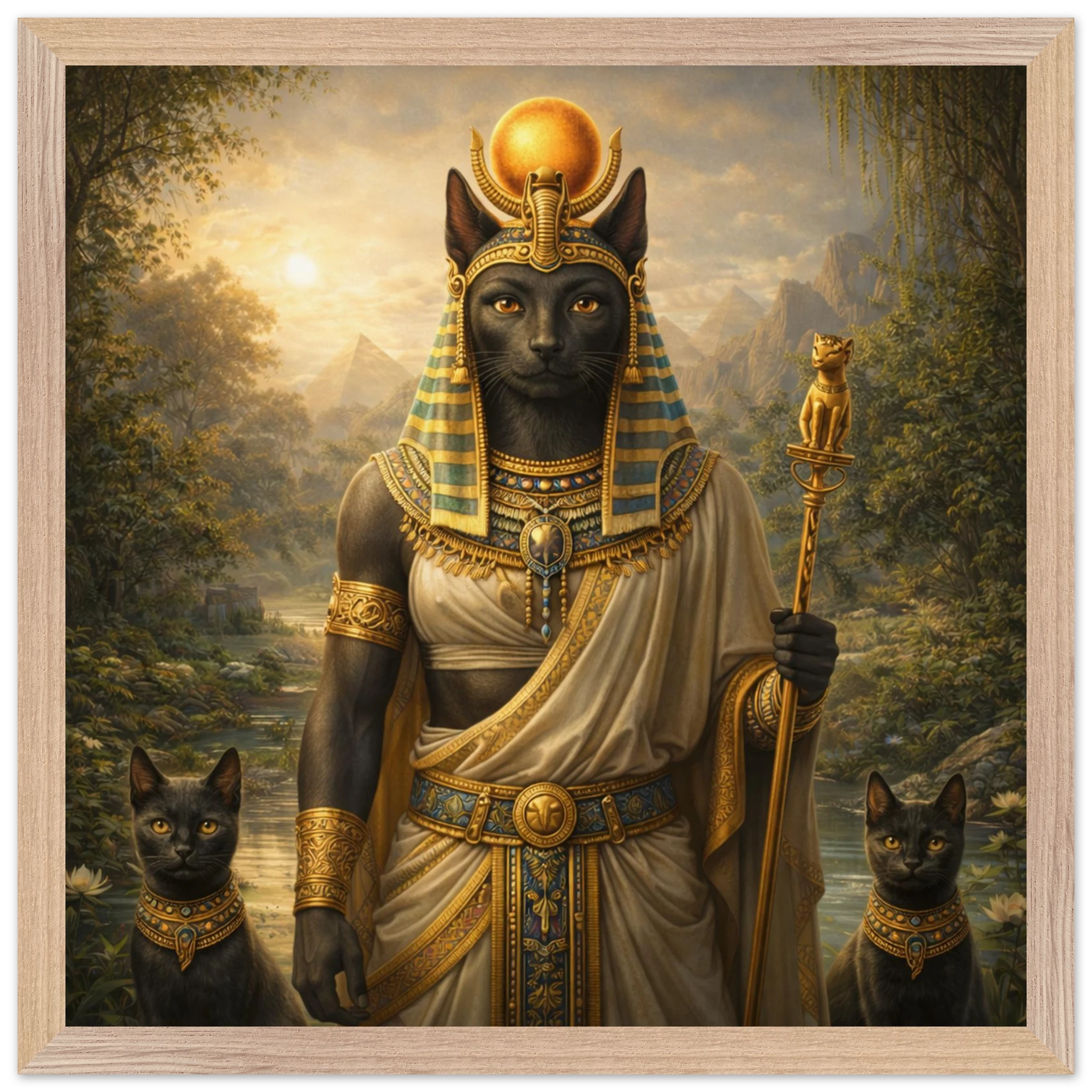 Bastet – Mythologie Fine Art Print mit Rahmen | babasan