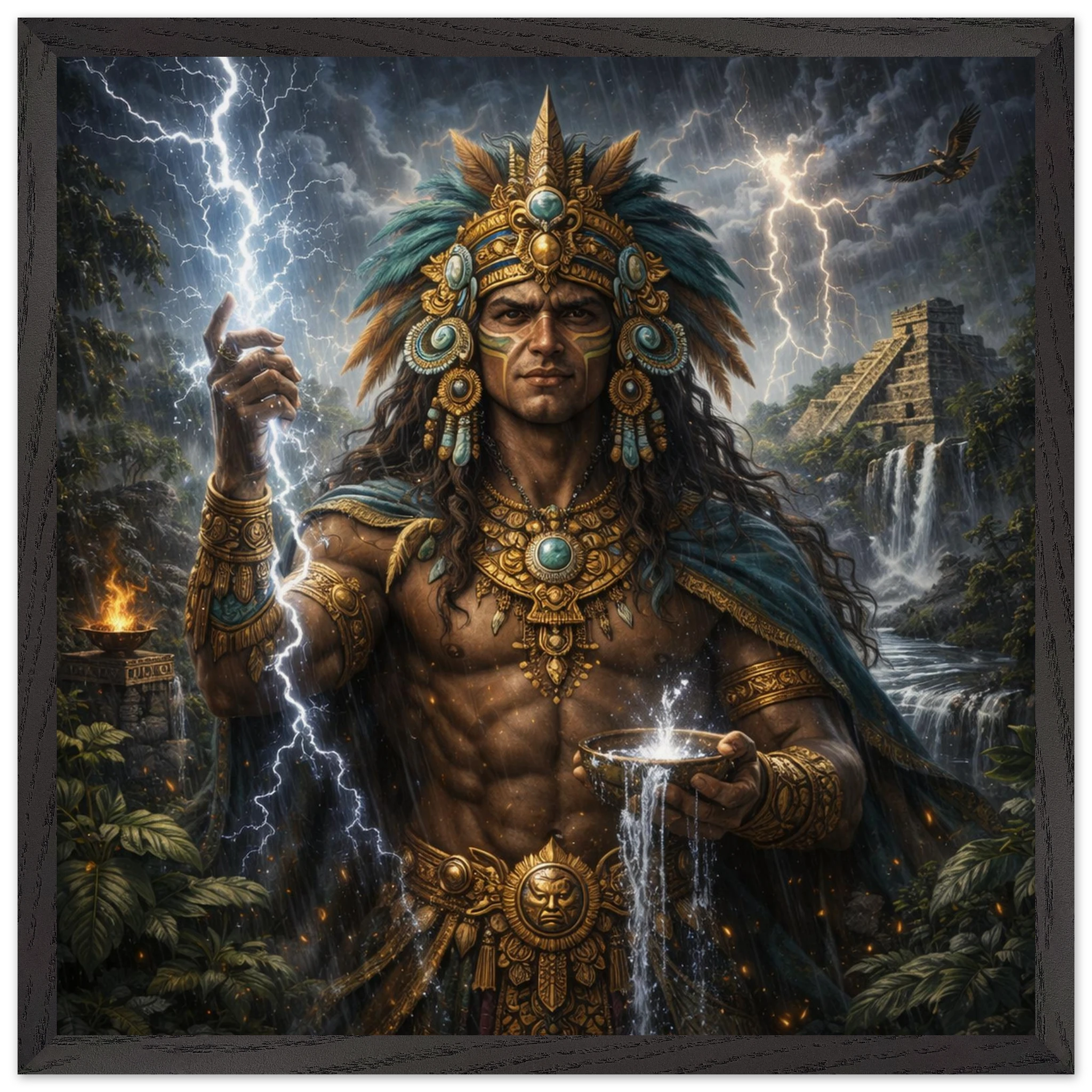 Chaac – Mythologie Fine Art Print mit Rahmen | babasan