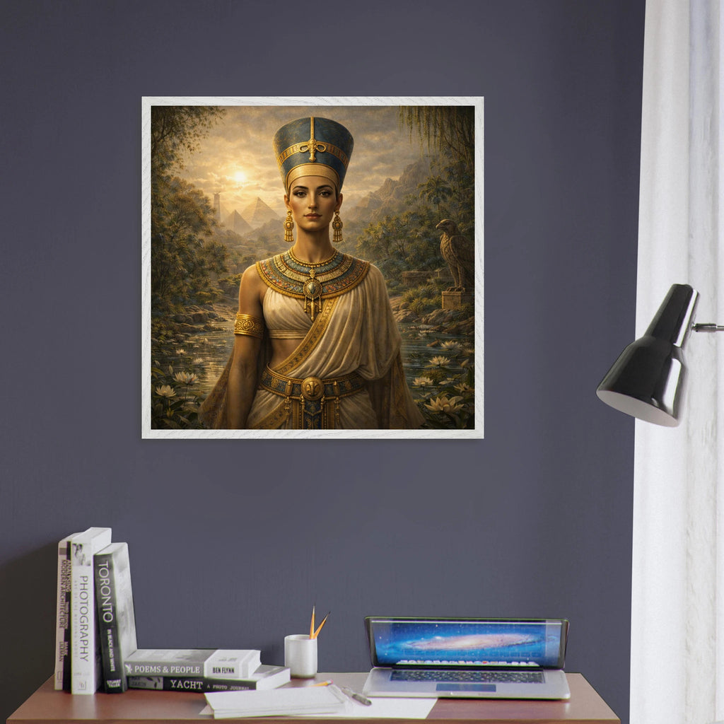 Nofretete – Mythologie Fine Art Print mit Rahmen | babasan
