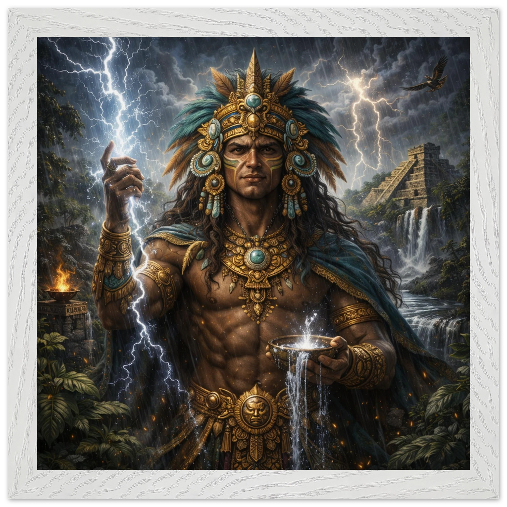 Chaac – Mythologie Fine Art Print mit Rahmen | babasan