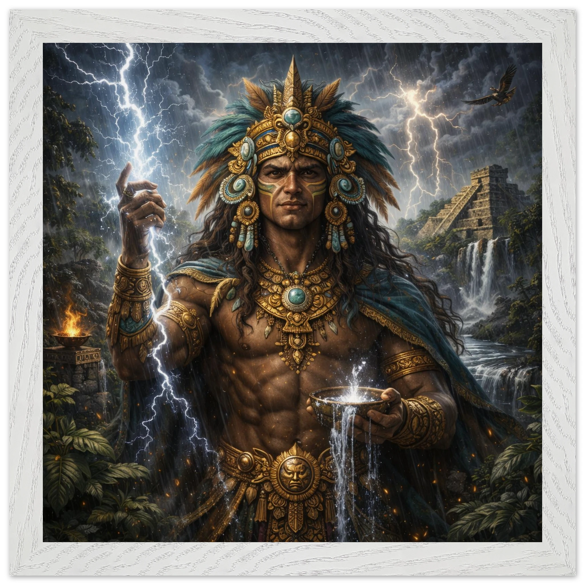 Chaac – Mythologie Fine Art Print mit Rahmen | babasan