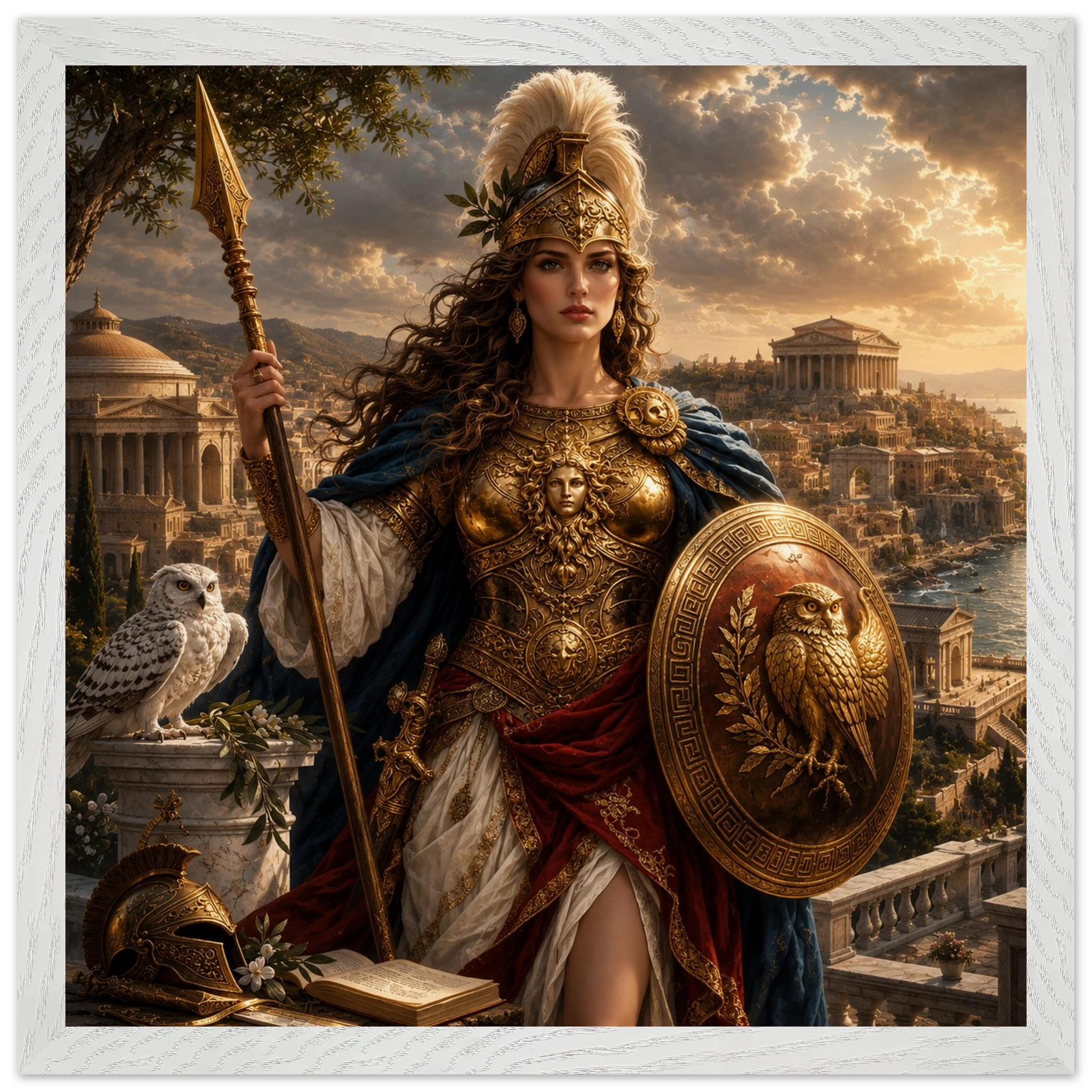 Minerva – Mythologie Fine Art Print mit Rahmen | babasan