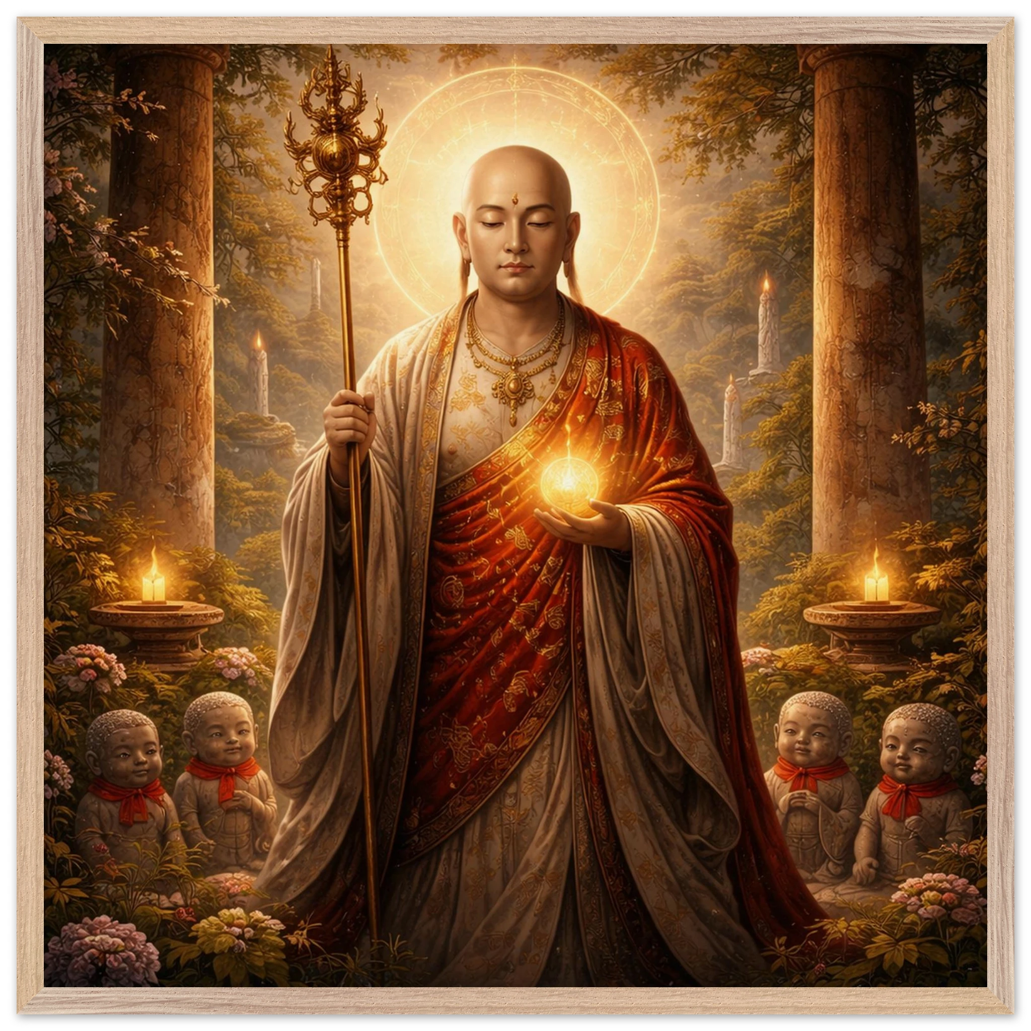 Jizō – Mythologie Fine Art Print mit Rahmen | babasan