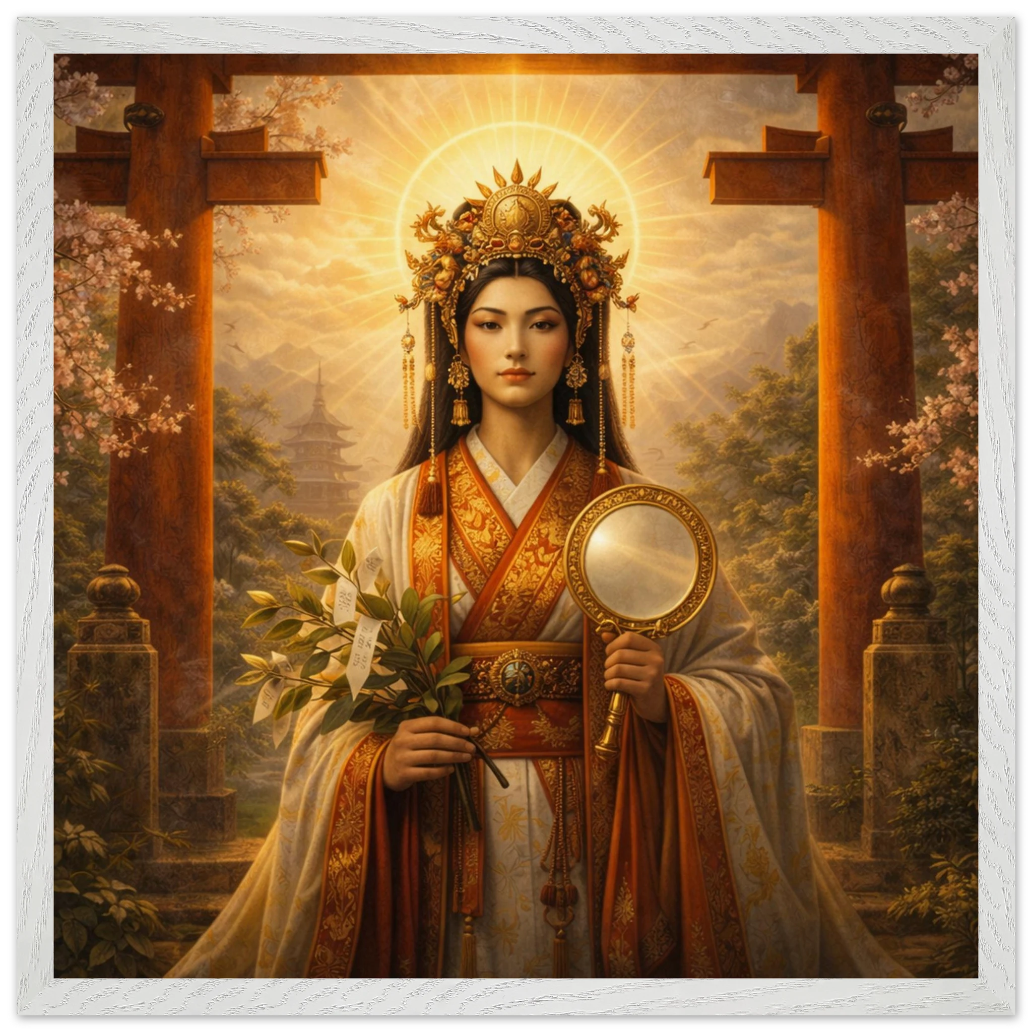Amaterasu – Mythologie Fine Art Print mit Rahmen | babasan