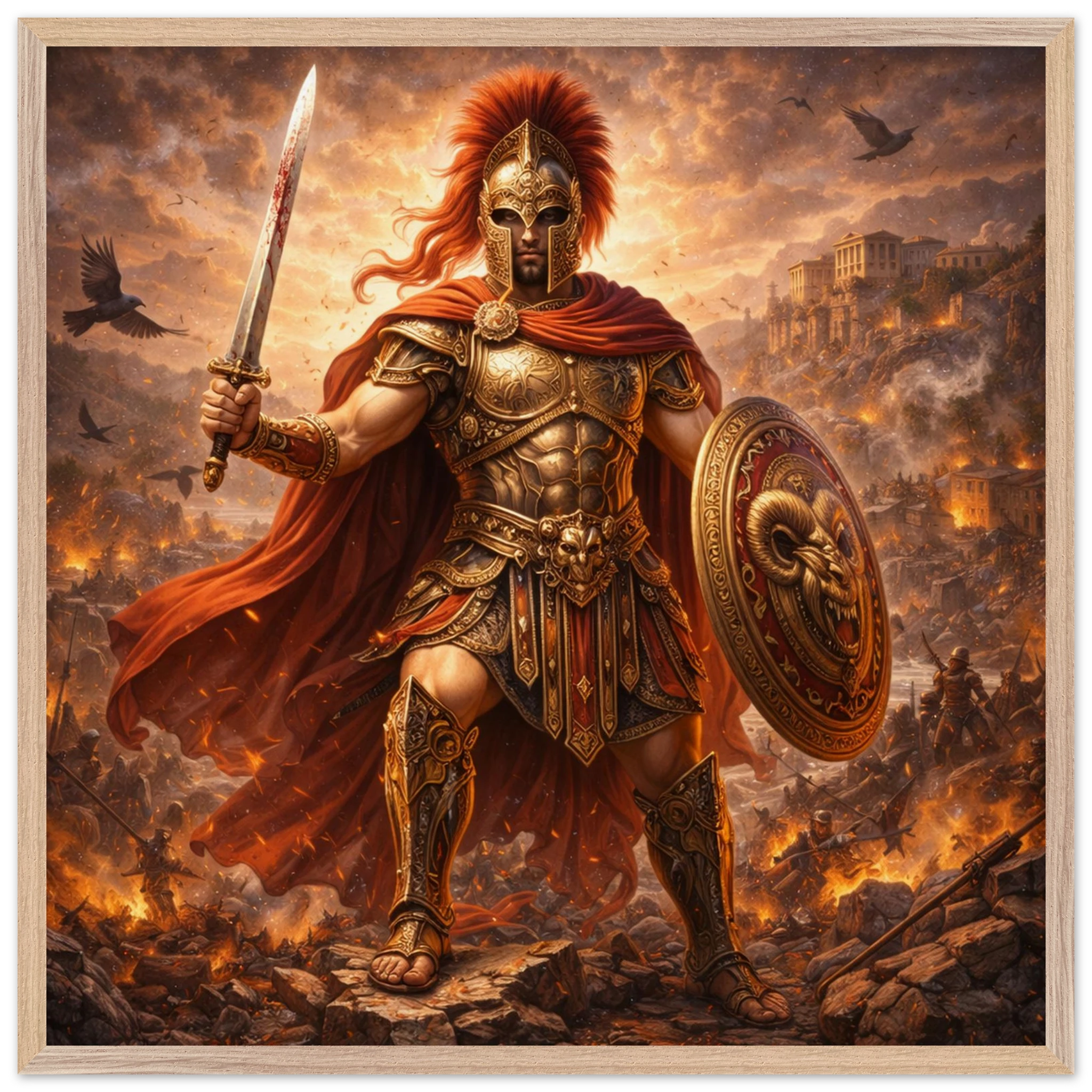 Ares – Mythologie Fine Art Print mit Rahmen | babasan