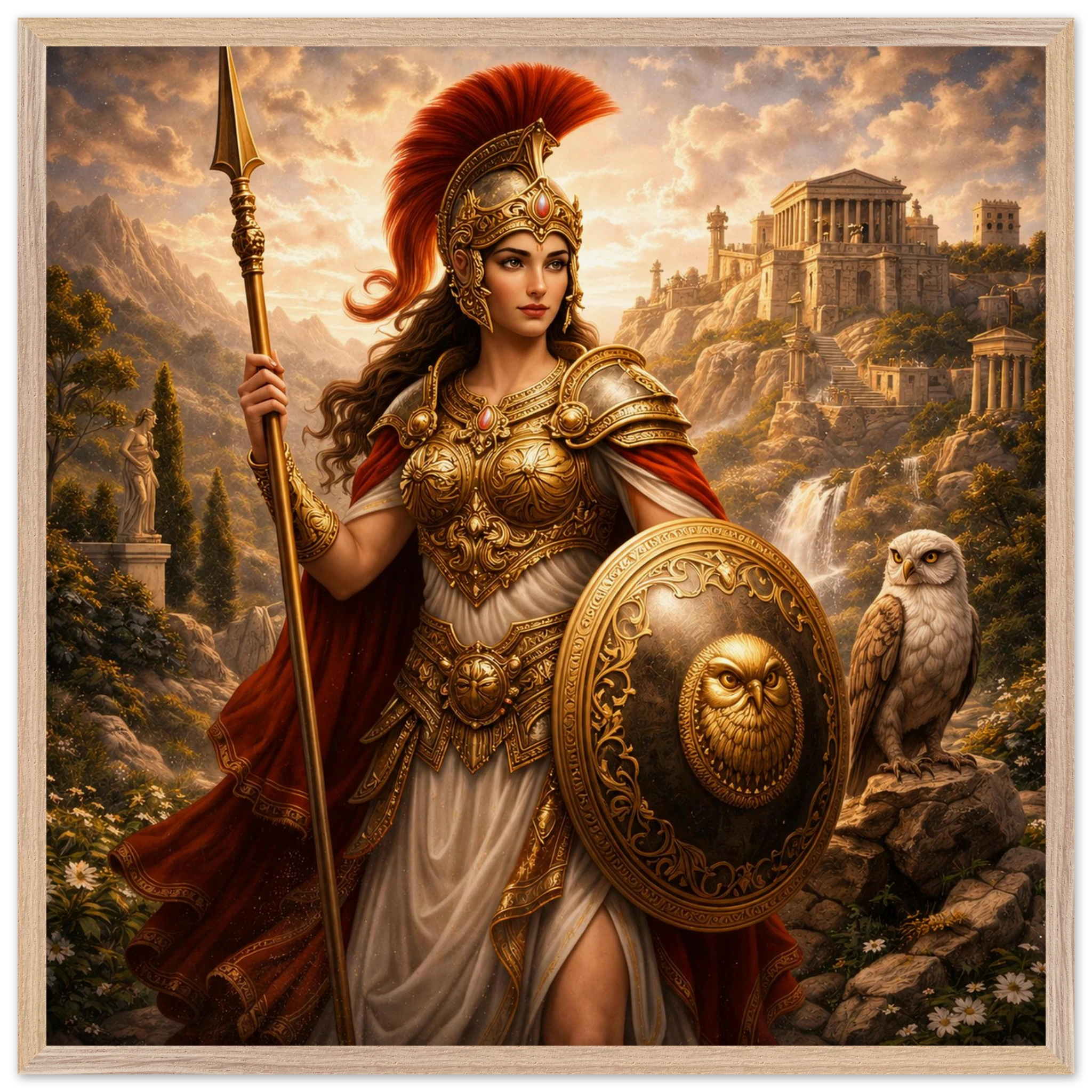 Athena – Mythologie Fine Art Print mit Rahmen | babasan