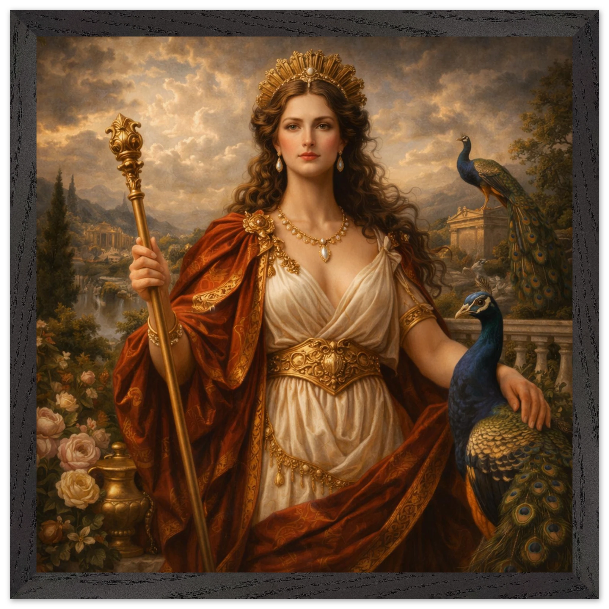 Juno – Mythologie Fine Art Print mit Rahmen | babasan