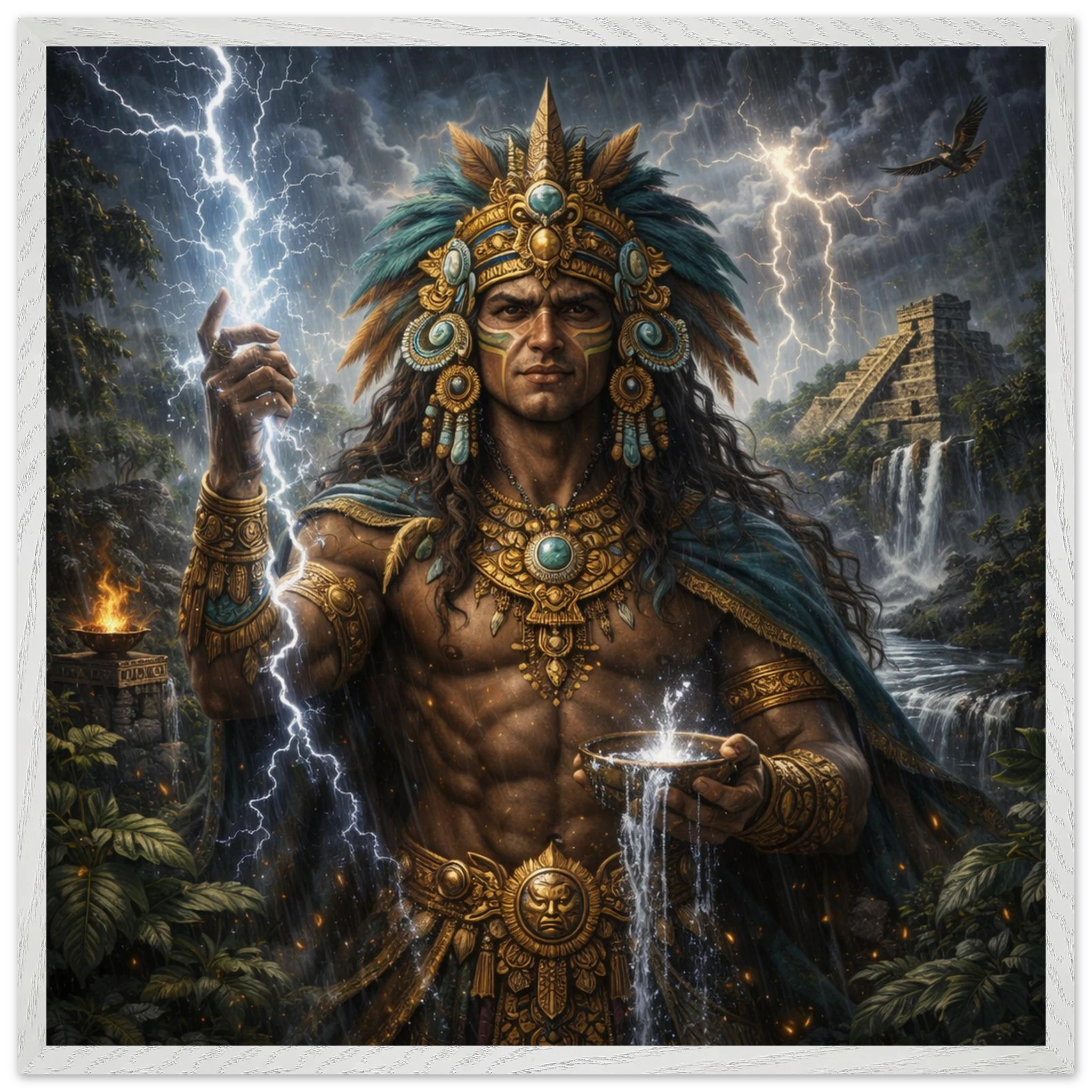 Chaac – Mythologie Fine Art Print mit Rahmen | babasan