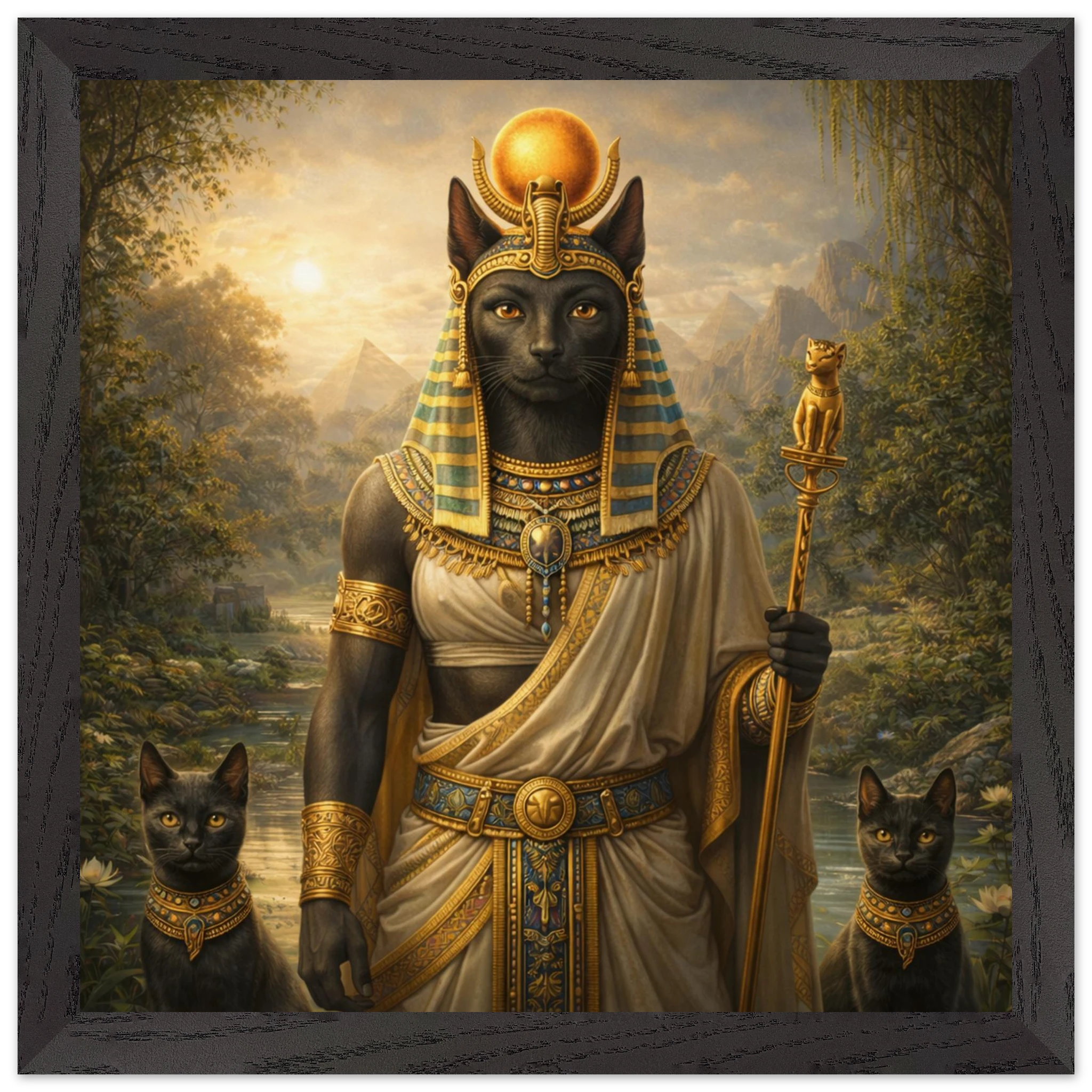 Bastet – Mythologie Fine Art Print mit Rahmen | babasan