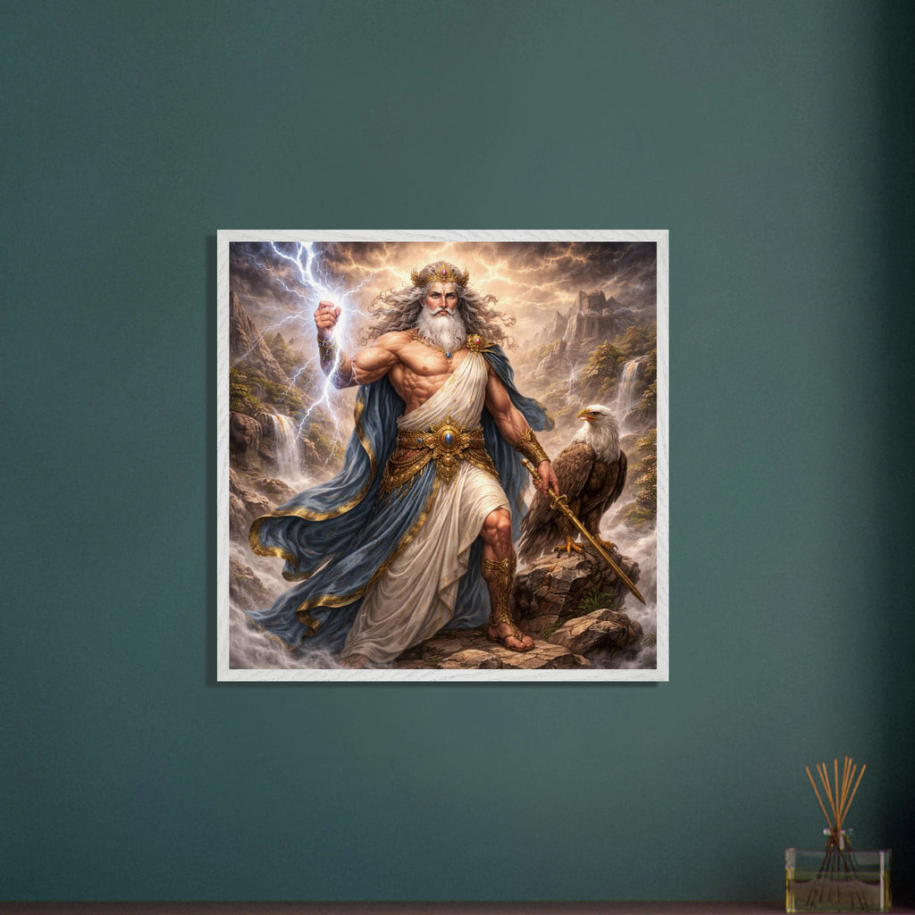 Zeus – Mythologie Fine Art Print mit Rahmen | babasan