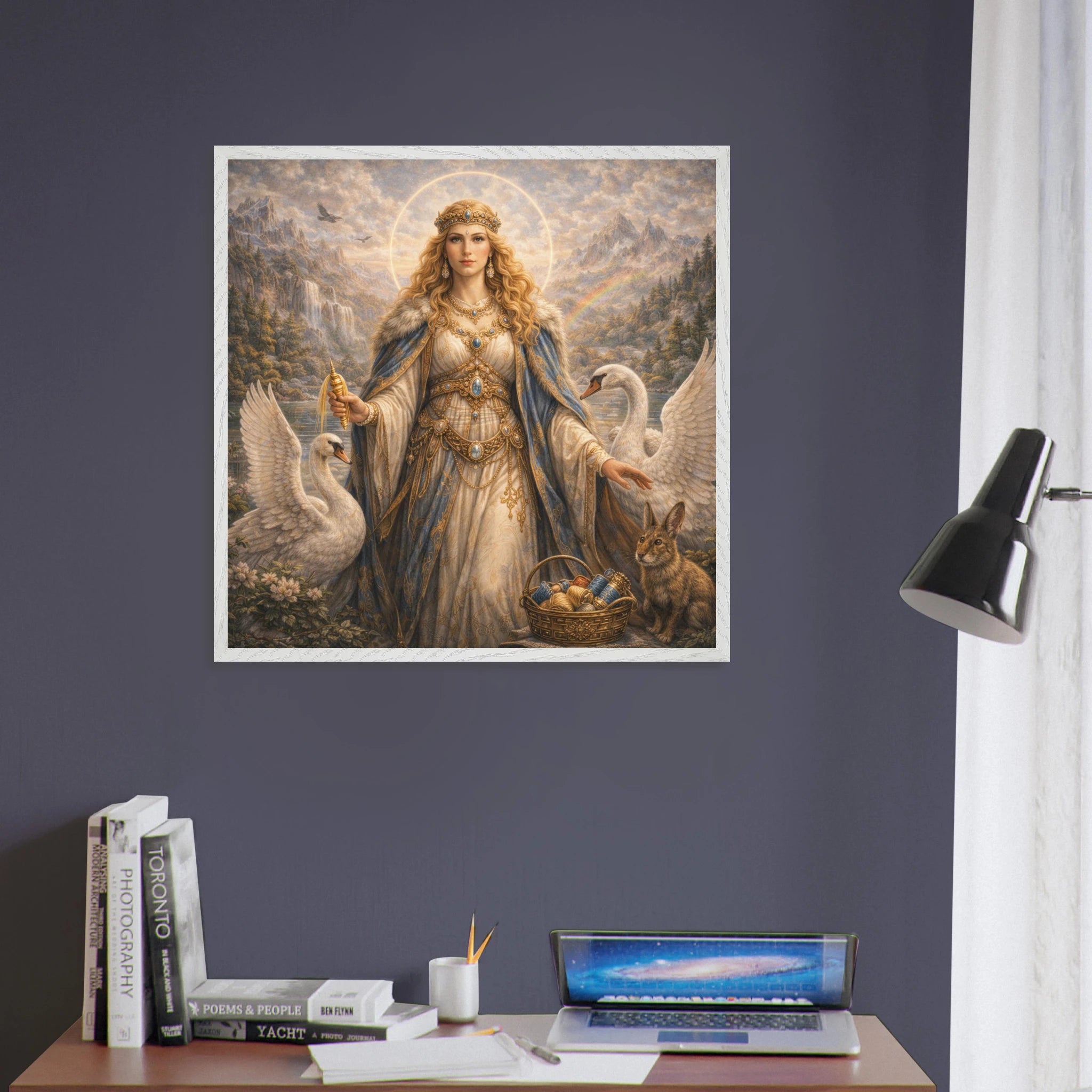 Frigg – Mythologie Fine Art Print mit Rahmen | babasan
