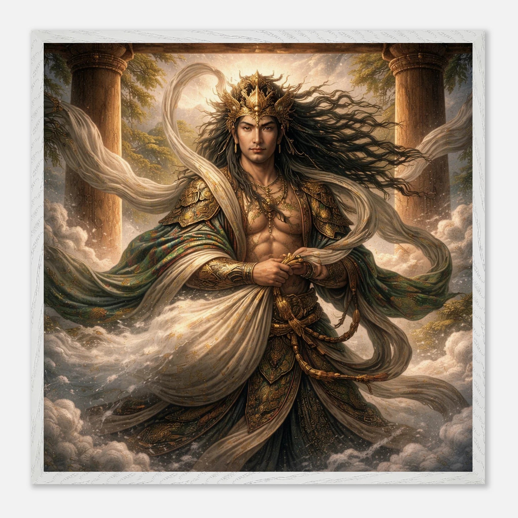 Fūjin – Mythologie Fine Art Print mit Rahmen | babasan