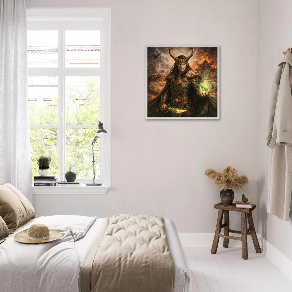 Loki – Mythologie Fine Art Print mit Rahmen | babasan