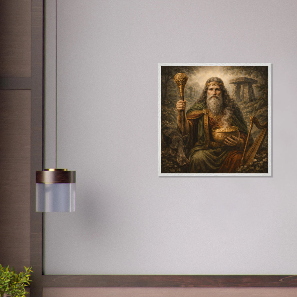 Dagda – Mythologie Fine Art Print mit Rahmen | babasan