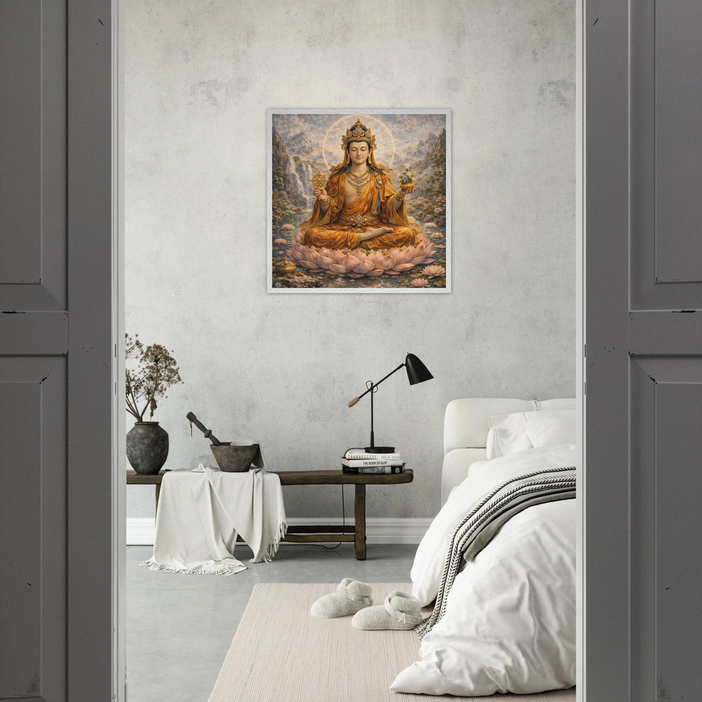 Buddha Maitreya – Mythologie Fine Art Print mit Rahmen | babasan