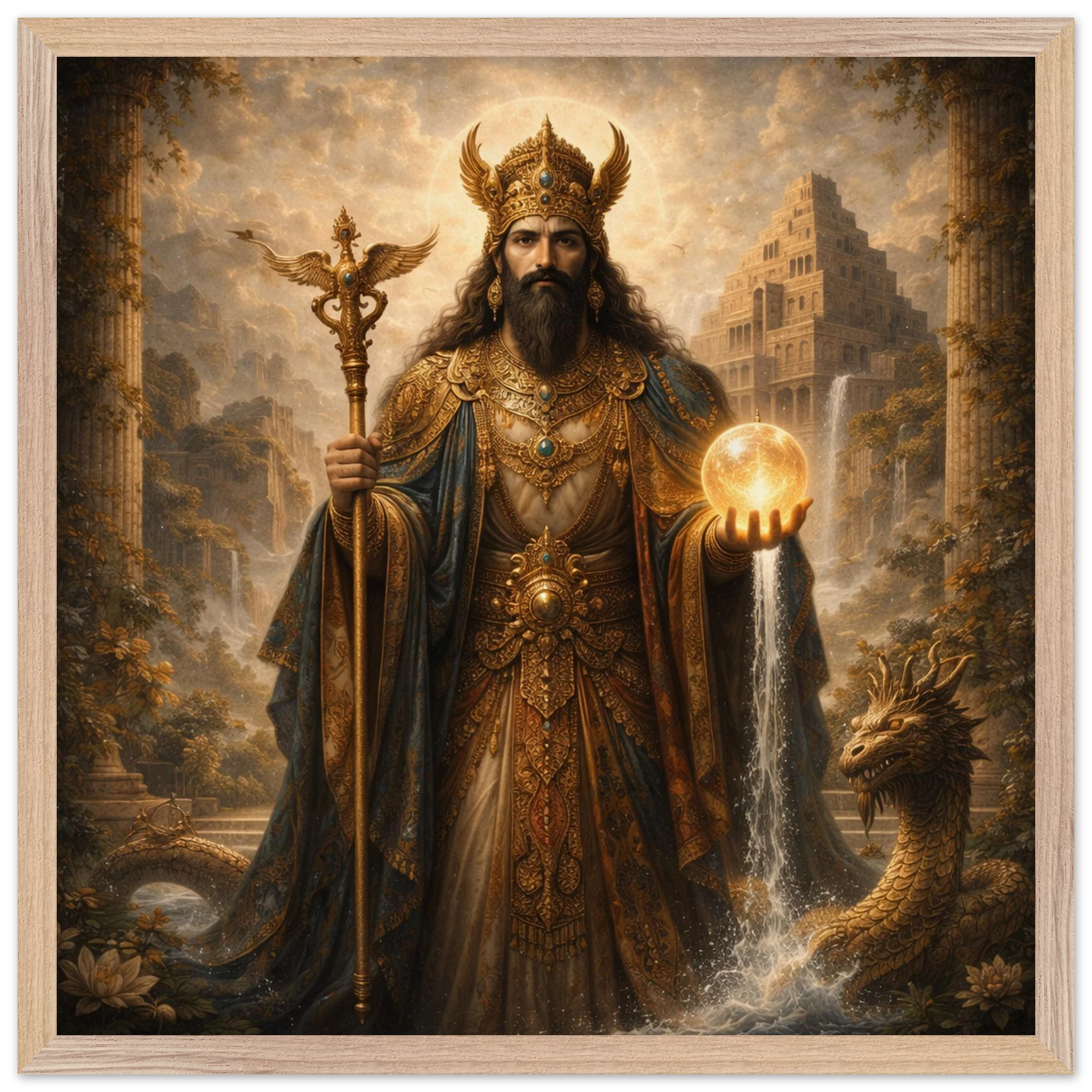 Marduk – Mythologie Fine Art Print mit Rahmen | babasan