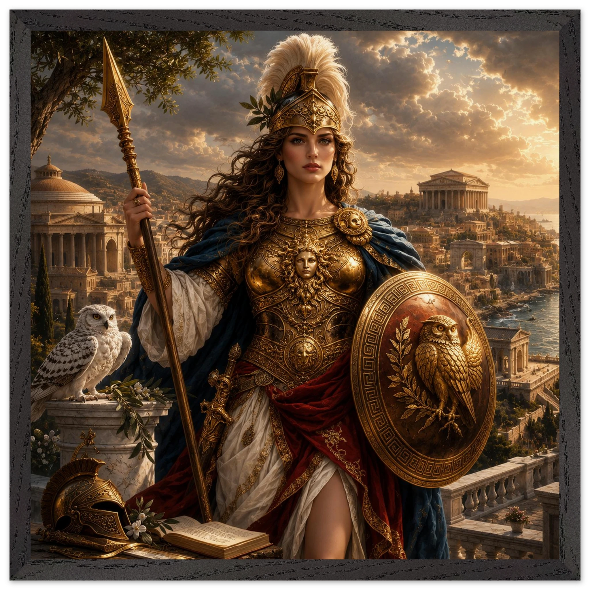Minerva – Mythologie Fine Art Print mit Rahmen | babasan