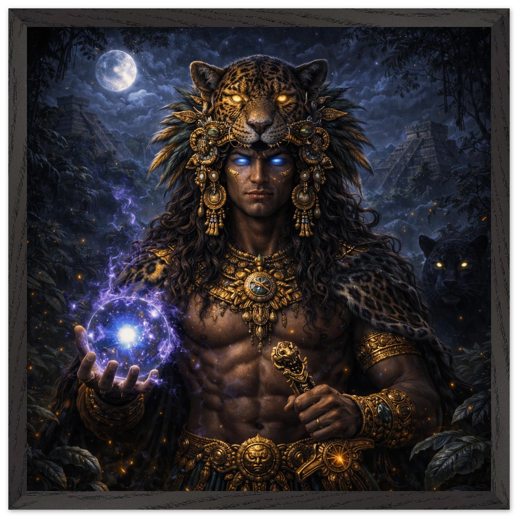 Xbalanque – Mythologie Fine Art Print mit Rahmen | babasan
